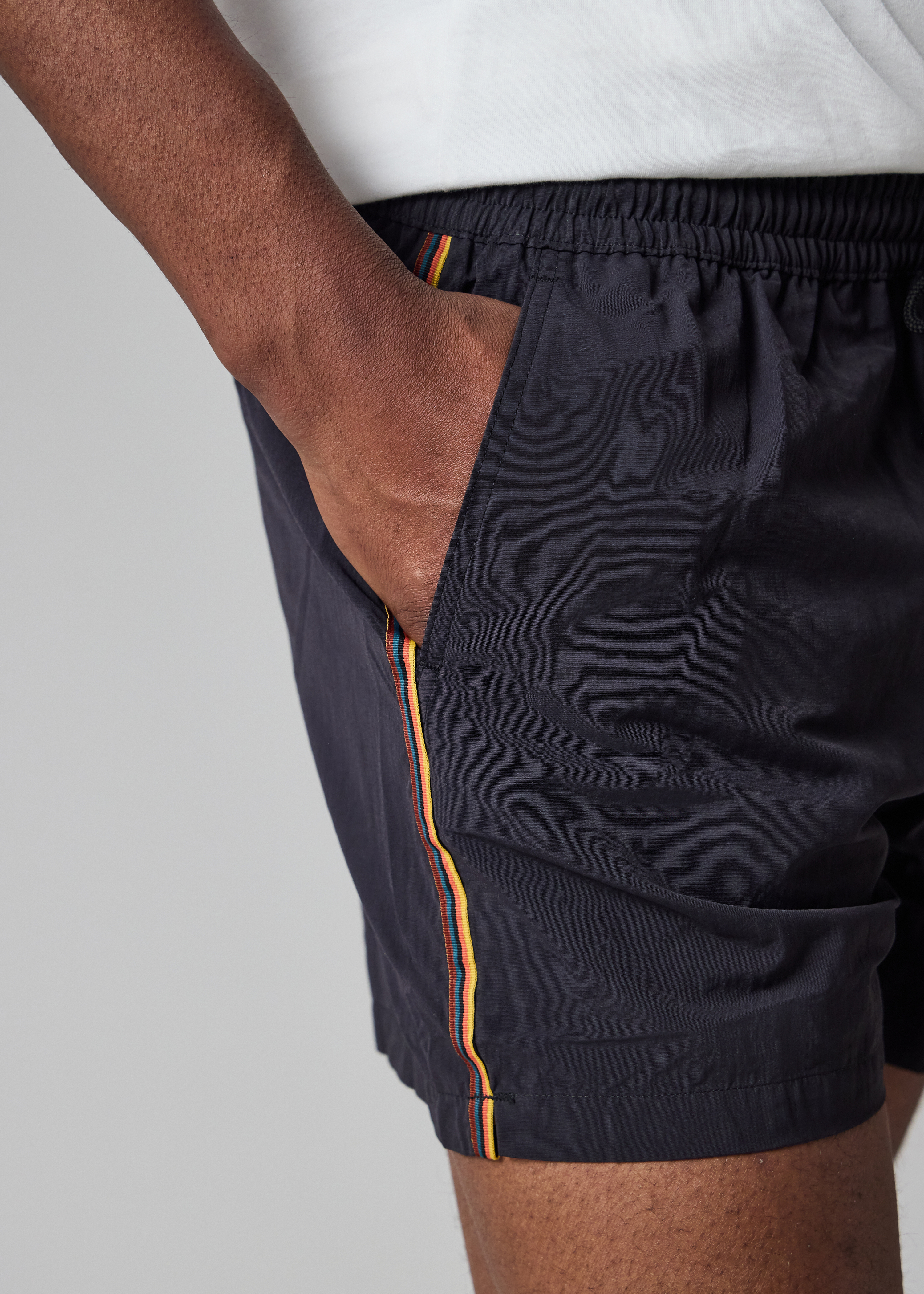 Men's Black Zebra Logo Swim Shorts