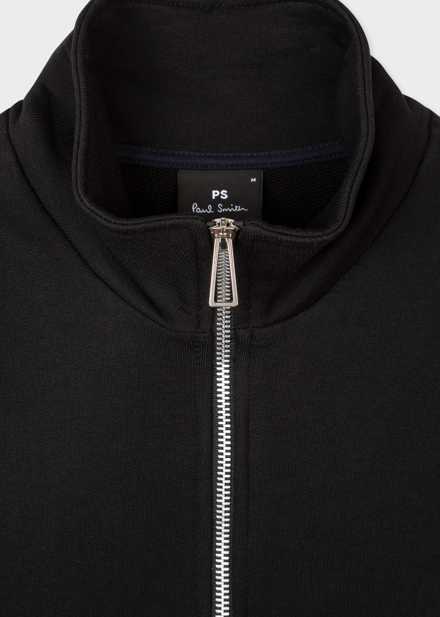 Paul Smith ブラックセーター XL Men's Black Cotton Zebra Logo Zip-Neck Sweatshirt