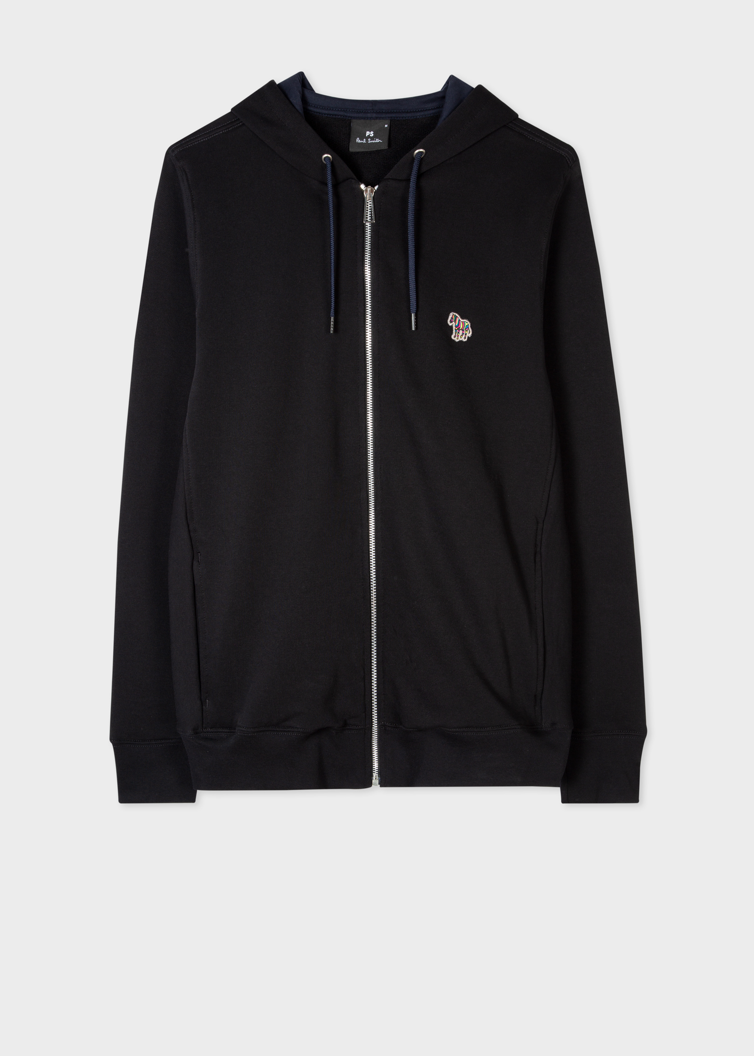Damson Cotton Zip-Front Zebra Logo Hoodie