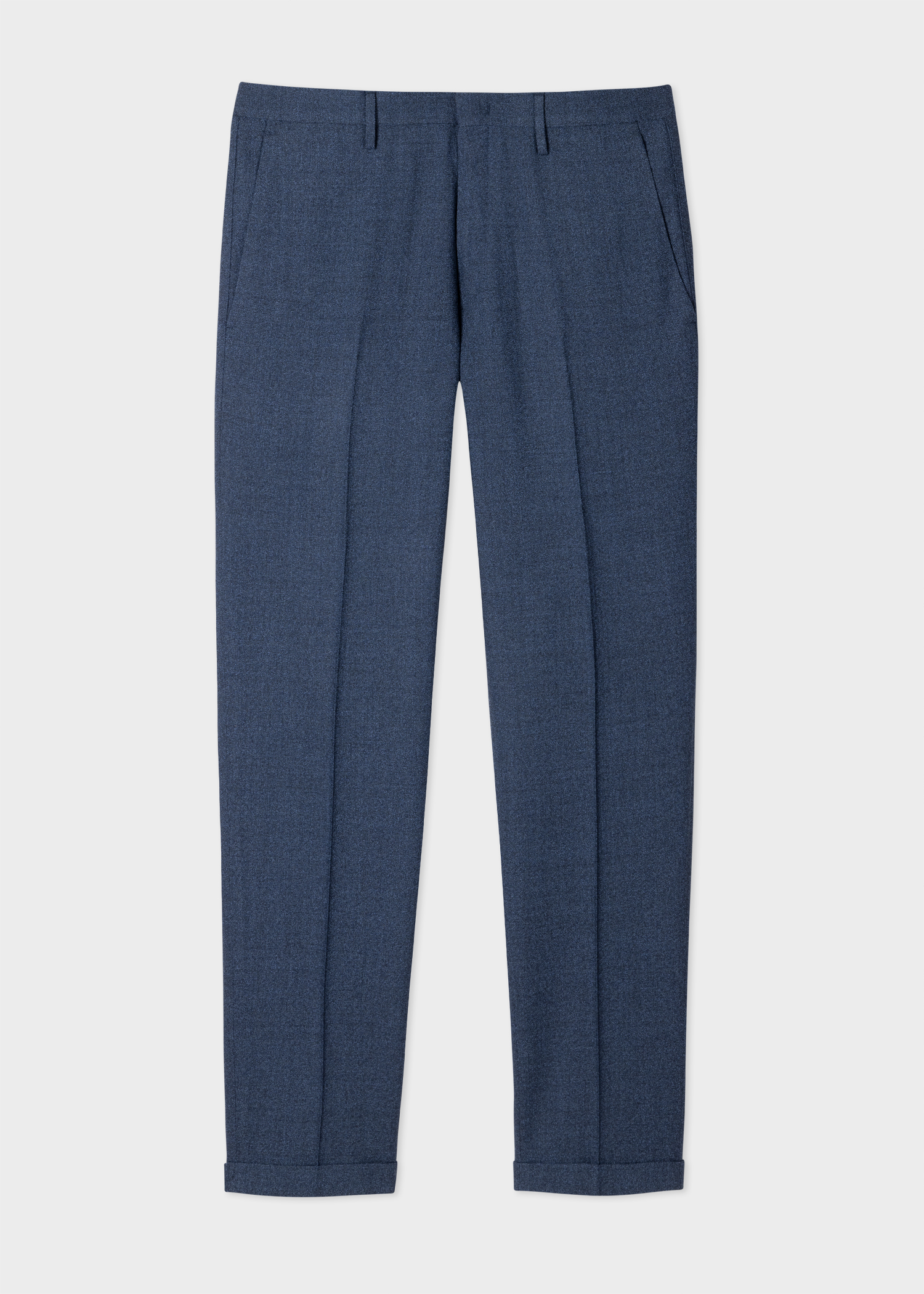 Slim-Fit Slate Blue Wool Nep Trousers primary image