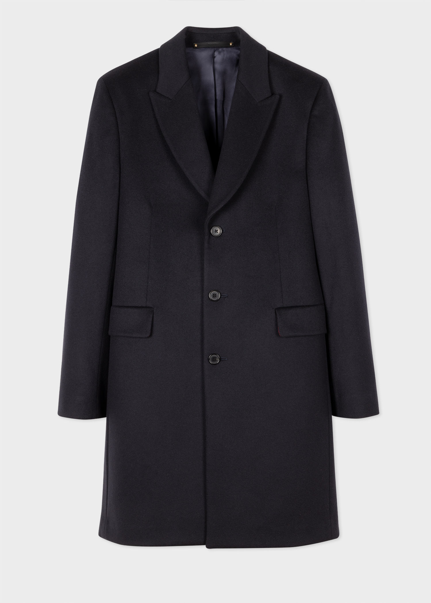 Men's Navy Wool-Cashmere Epsom Coat