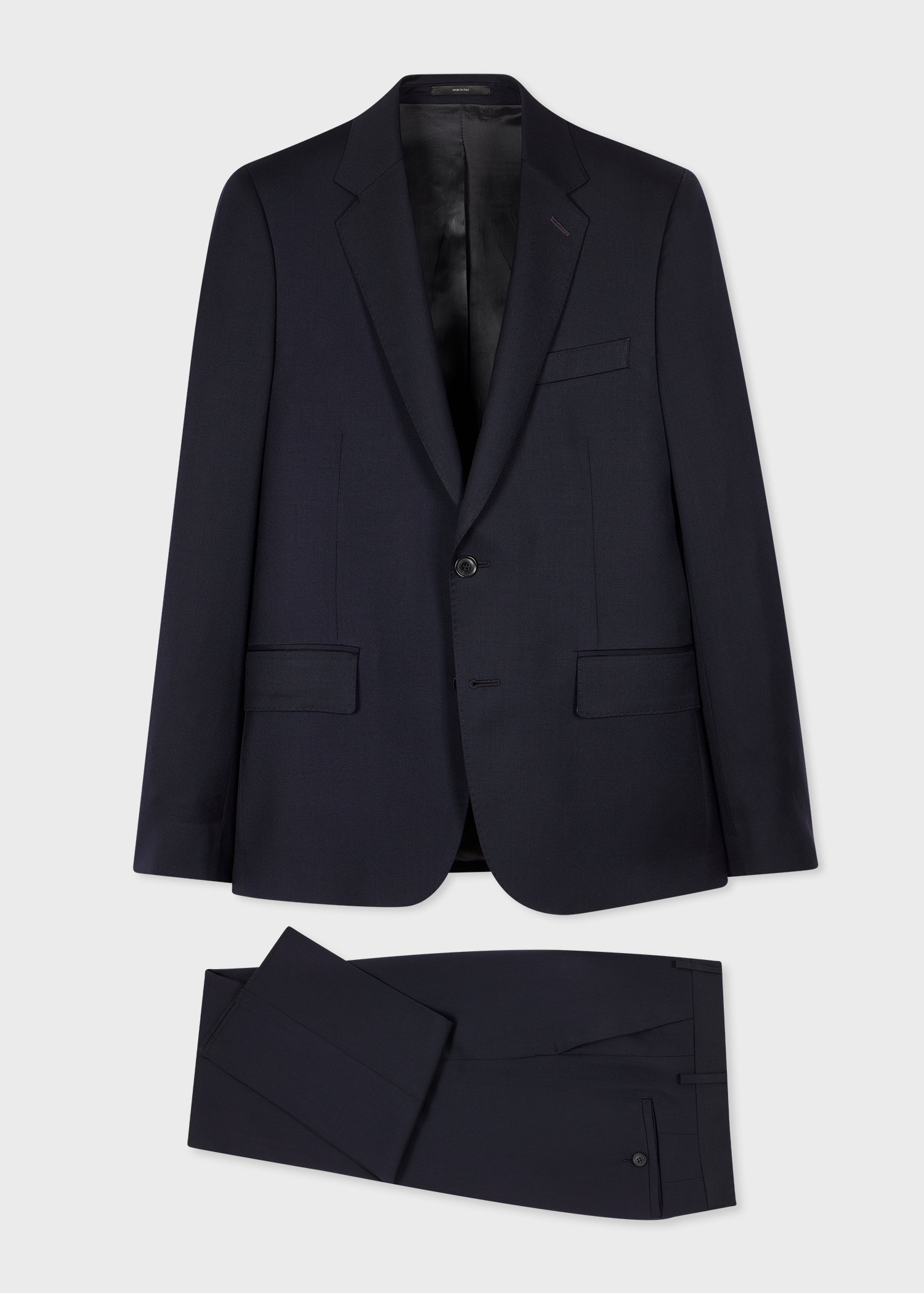 Tailored-Fit Navy Wool Twill Two-Button Suit primary image