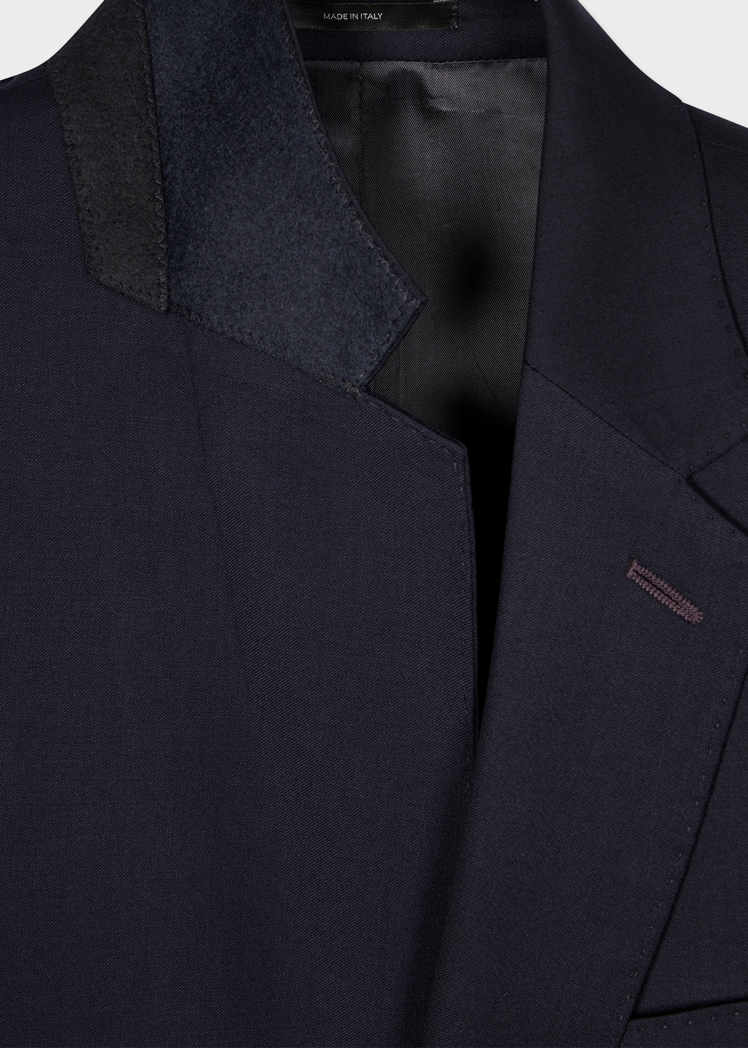 Tailored-Fit Navy Wool Twill Two-Button Suit thumbnail 4