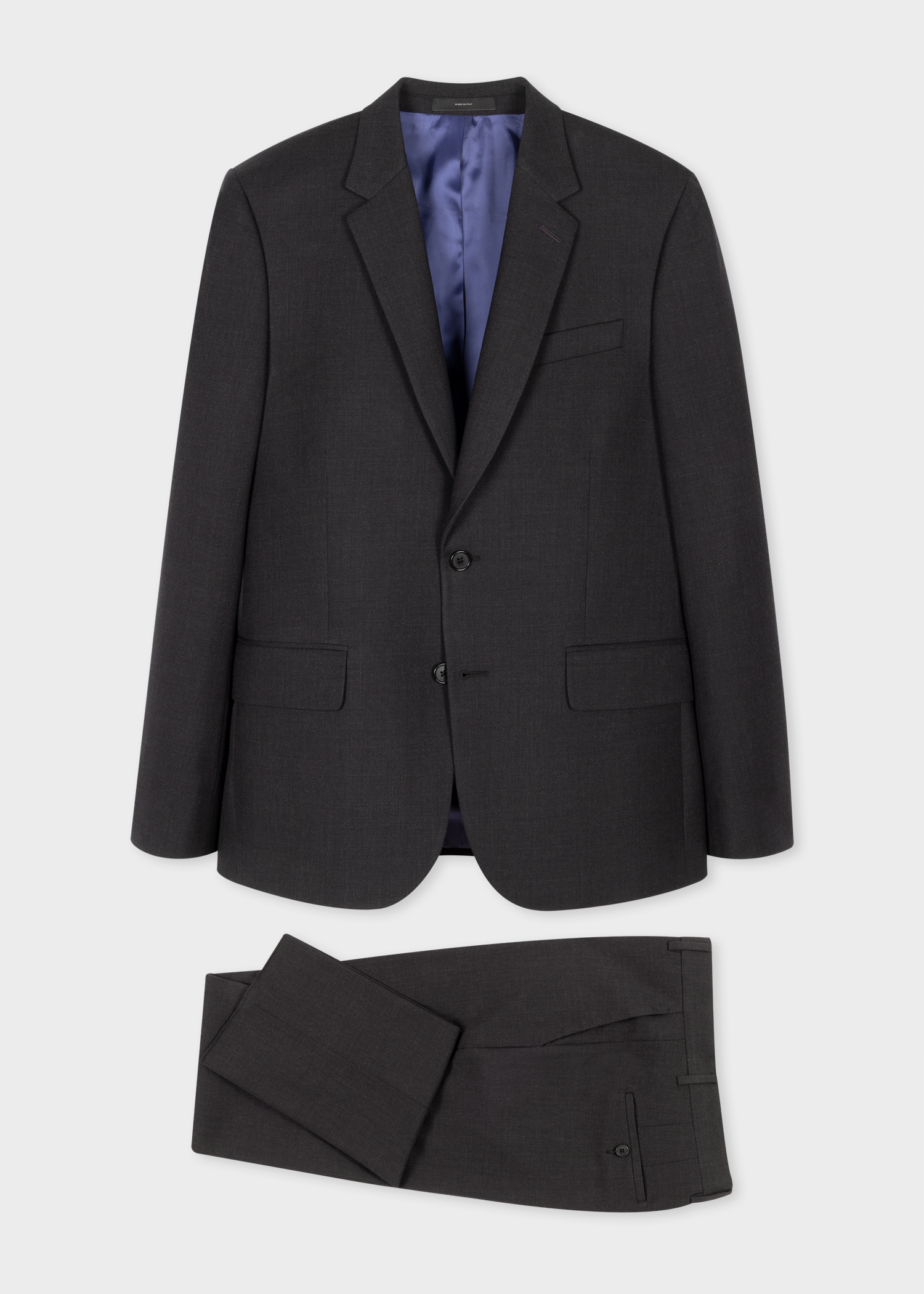 Paul Smith collectionネイビー　ウールフラノ　スーツ The Soho - Men's Tailored-Fit Navy Wool 'A Suit To Travel In