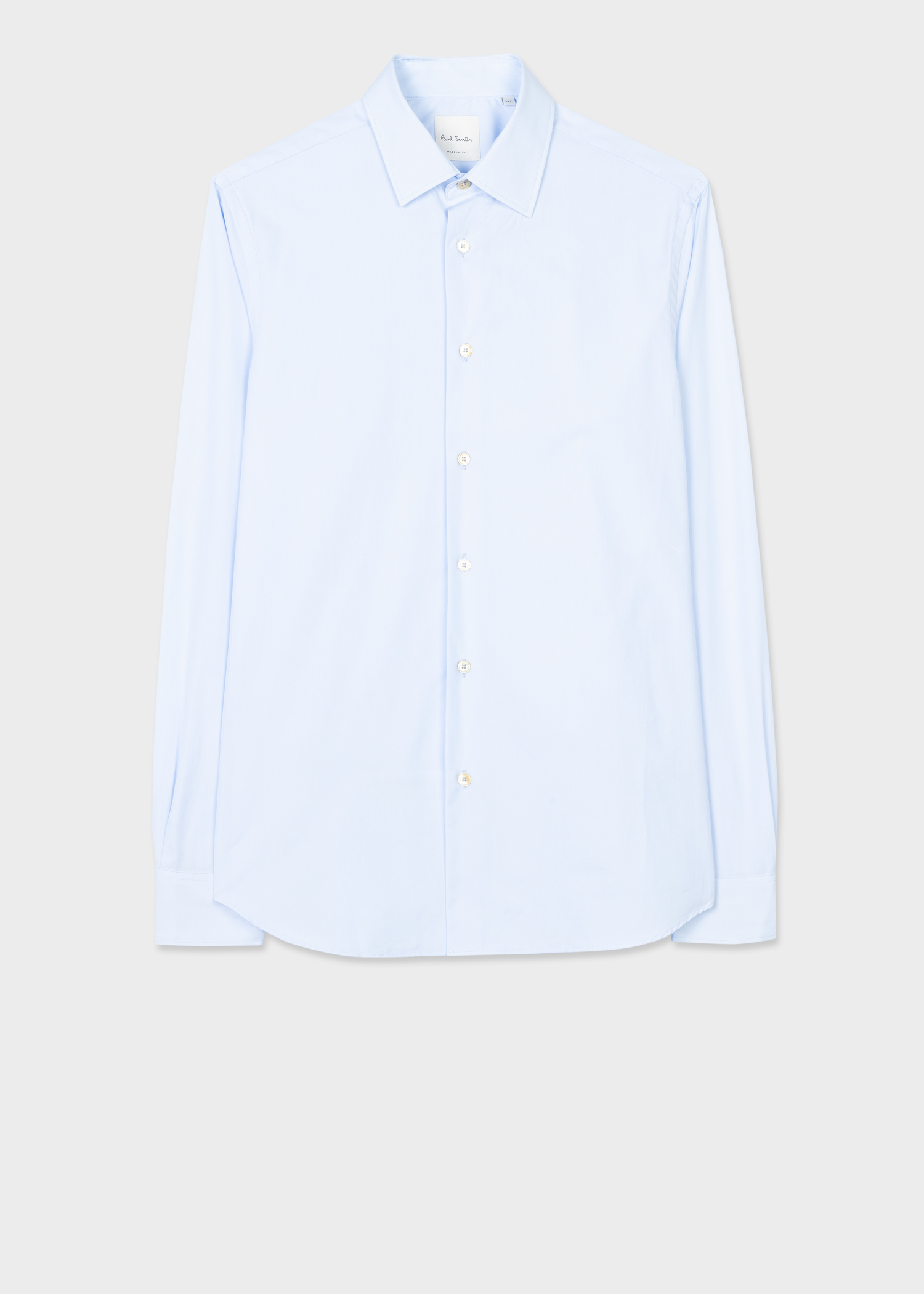 Men's Tailored-Fit White Cotton 'Artist Stripe' Cuff Shirt