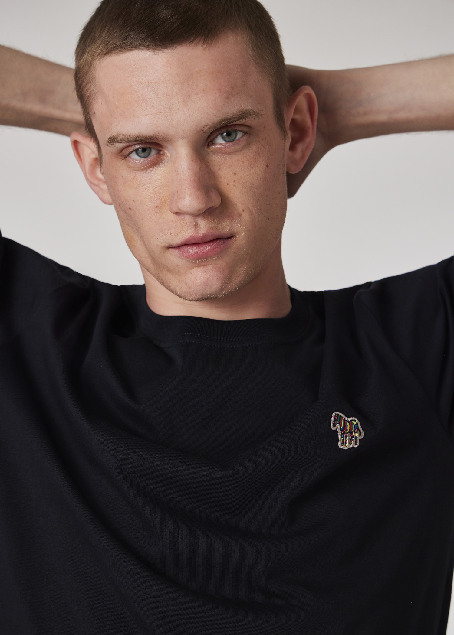 コ*ン様 Paul Smith 25SS Lemier Shirt Men's Casual Fit White 'Horse' T-Shirt