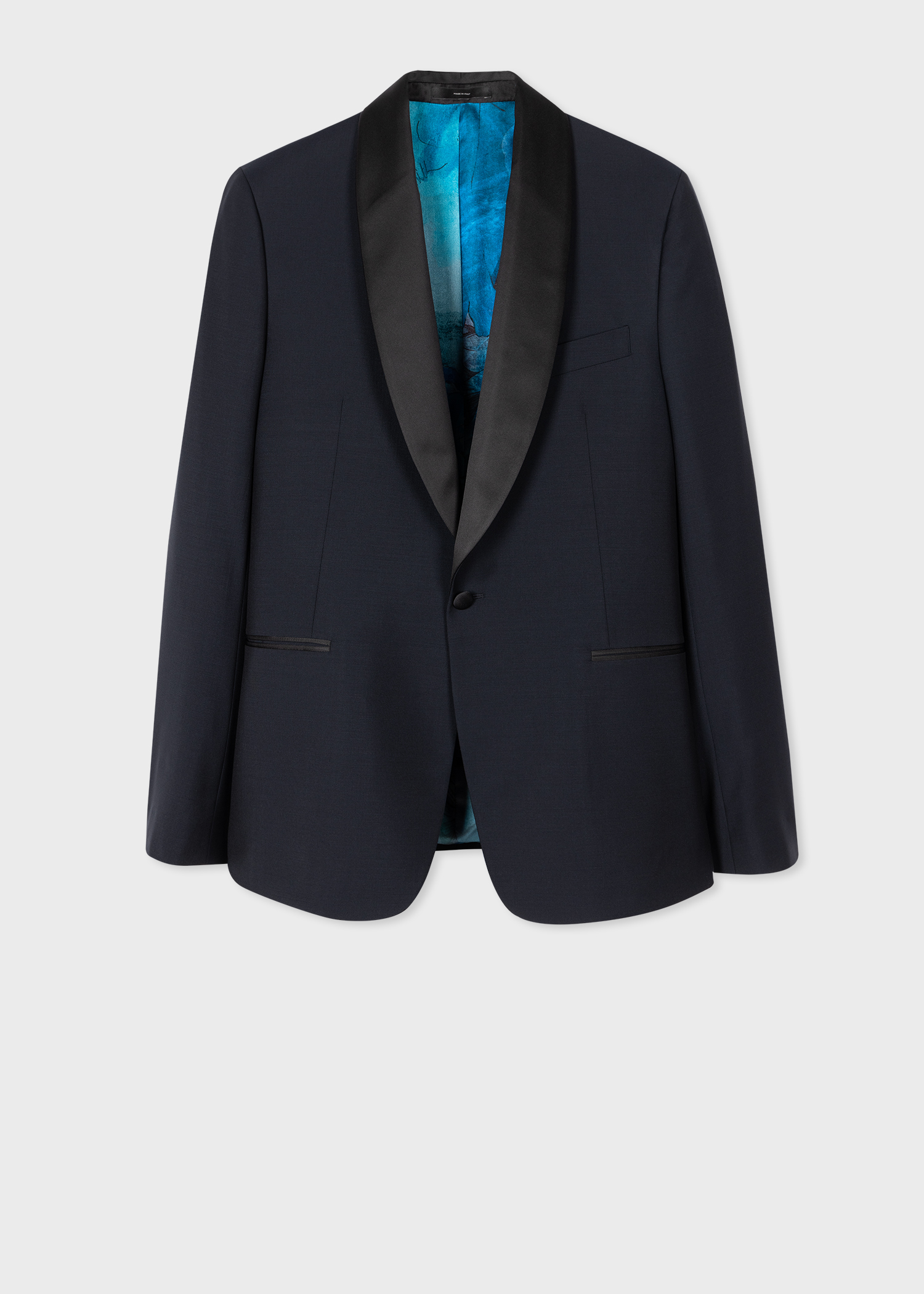 Tailored-Fit Dark Navy Wool-Mohair Evening Blazer thumbnail 4