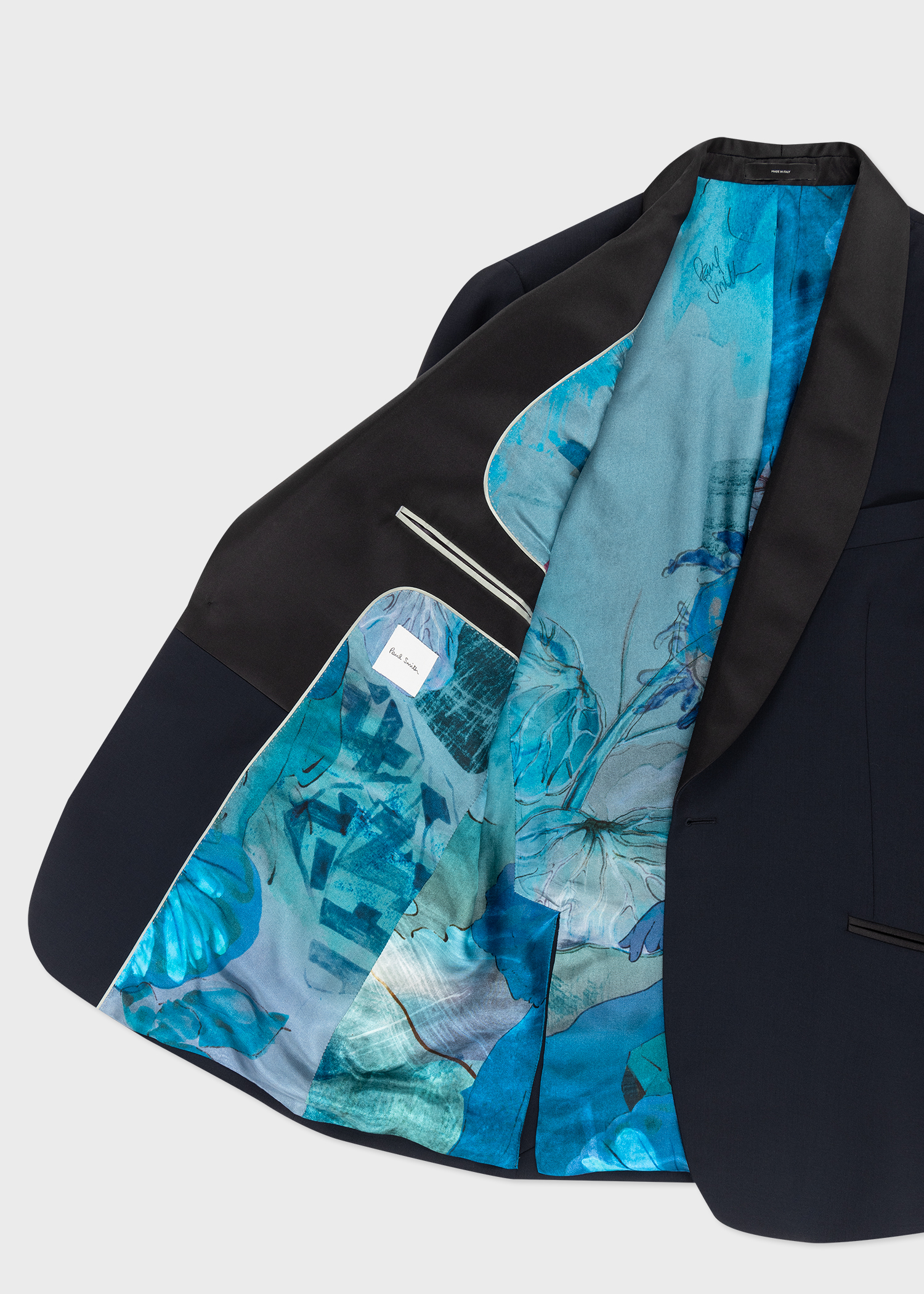 Tailored-Fit Dark Navy Wool-Mohair Evening Blazer thumbnail 5