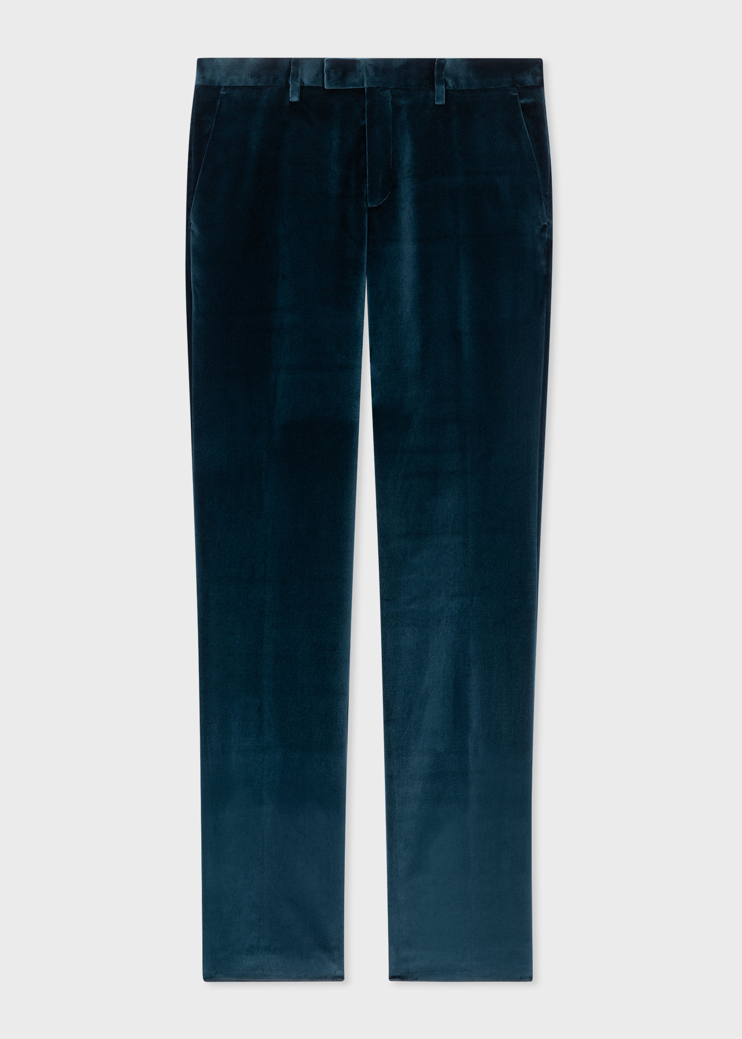 Slim-Fit Navy Velvet Trousers thumbnail 4