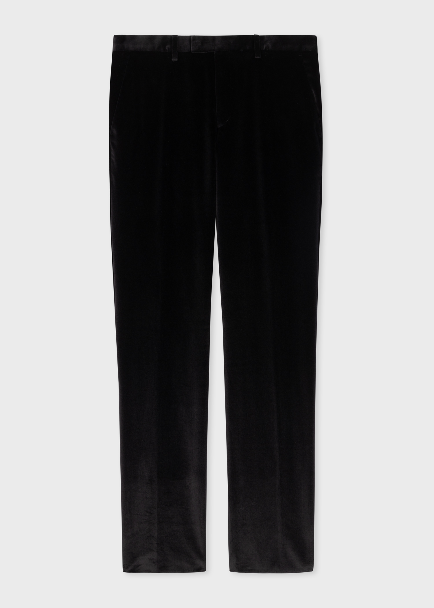 Slim-Fit Black Velvet Trousers thumbnail 4