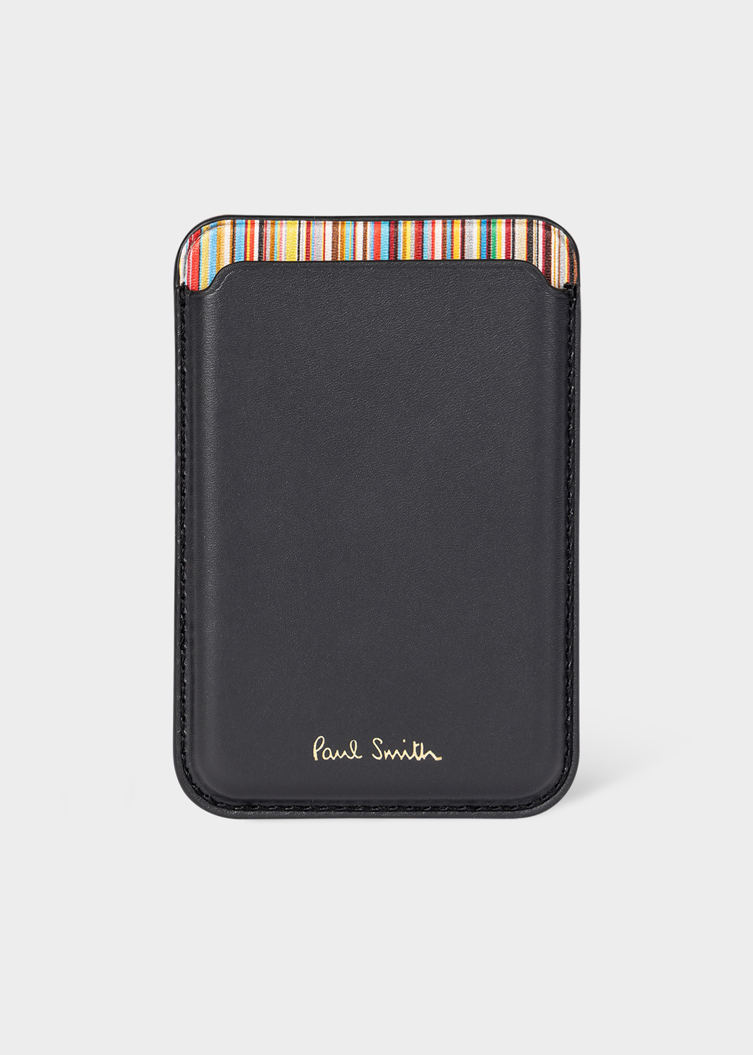 iPhone 15 Pro MagSafe Black Leather Credit Card Case