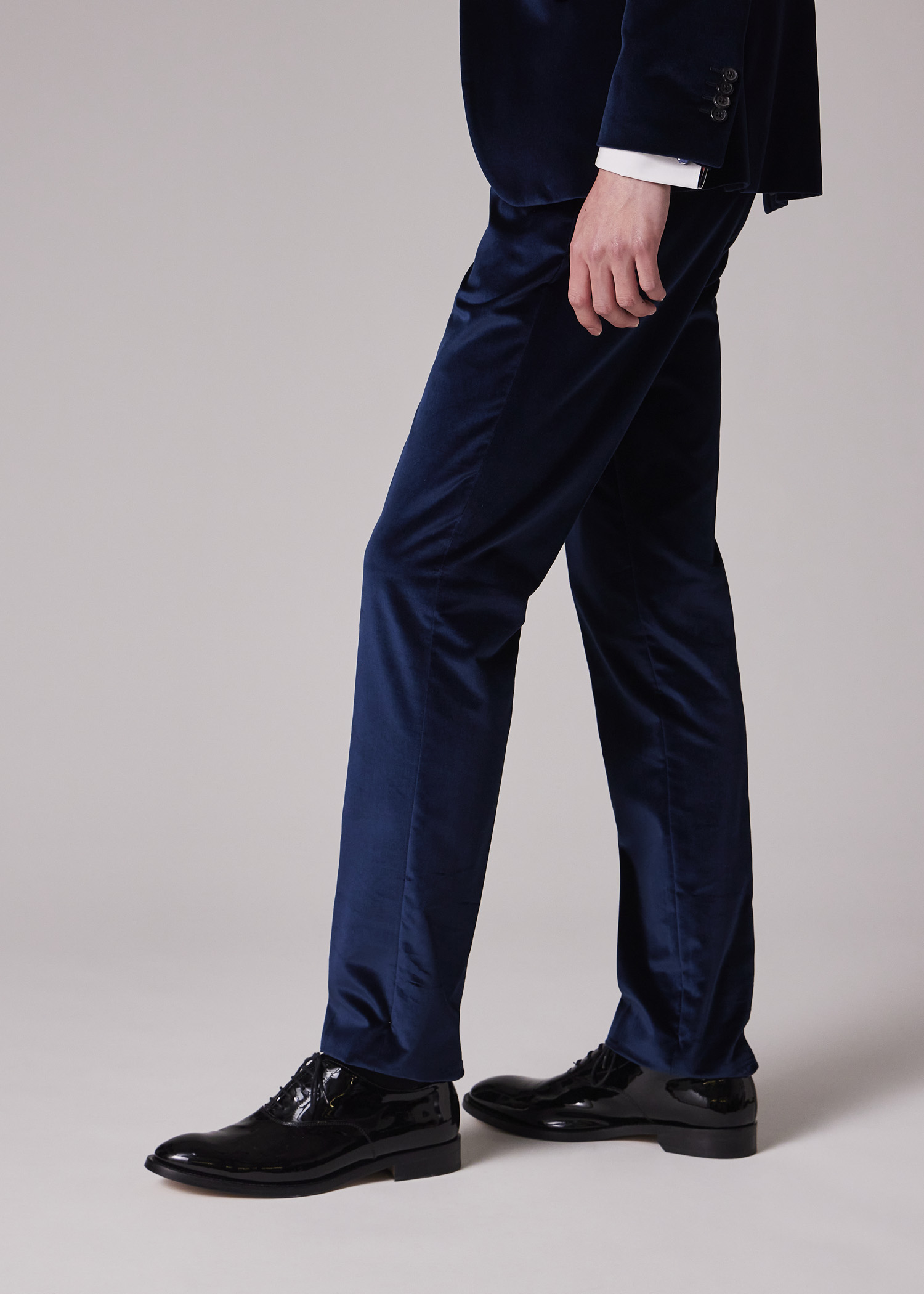 Slim-Fit Navy Velvet Trousers primary image