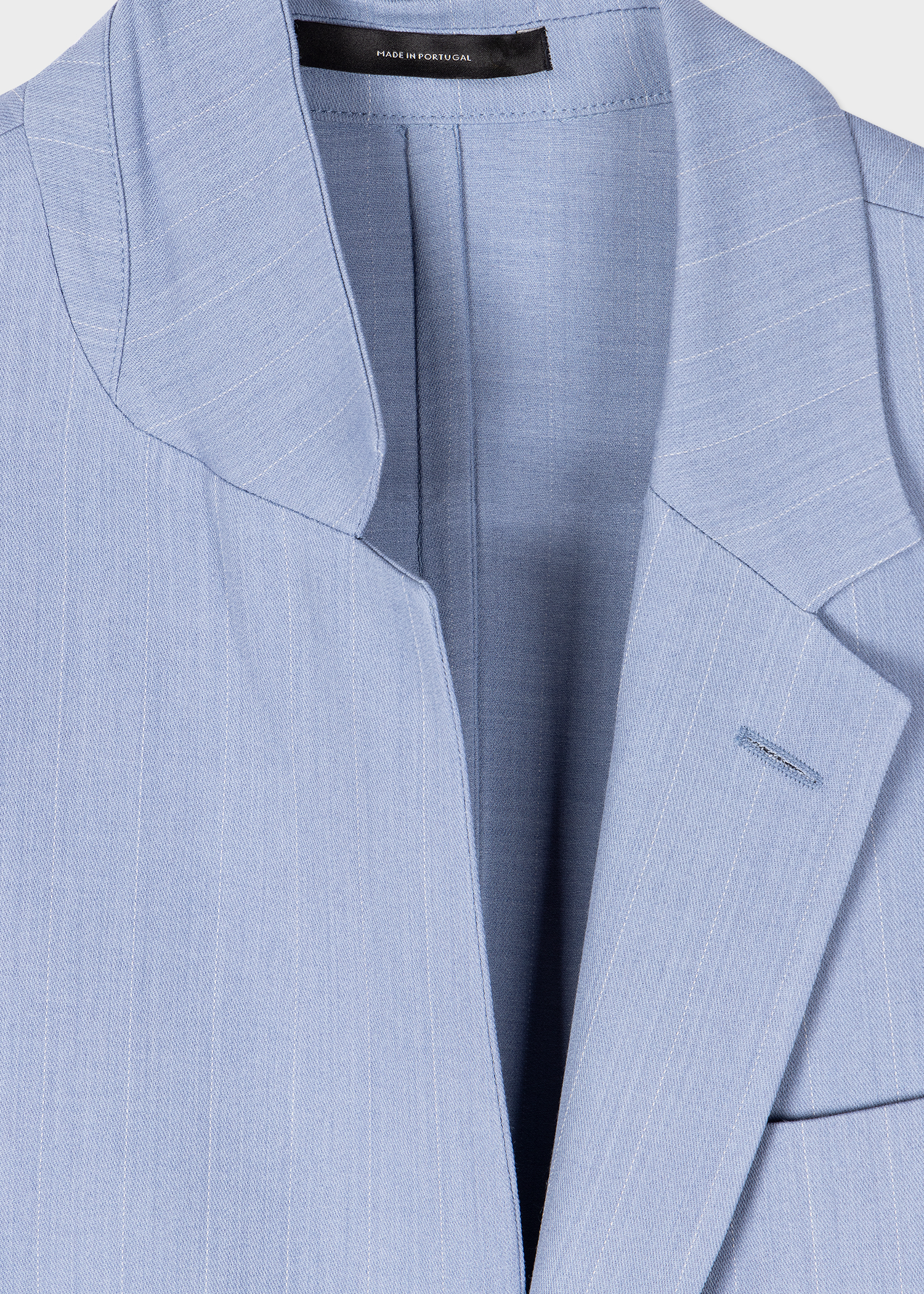 Light Blue Overdyed Pinstripe Patch Pocket Blazer thumbnail 6