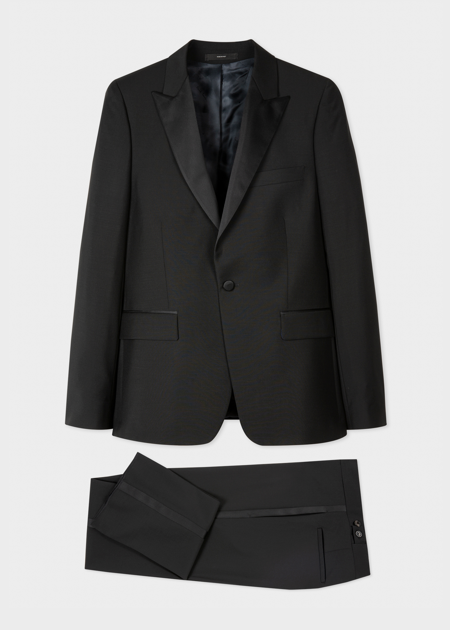 The Soho - Men's Tailored-Fit Black Wool-Mohair Evening Suit