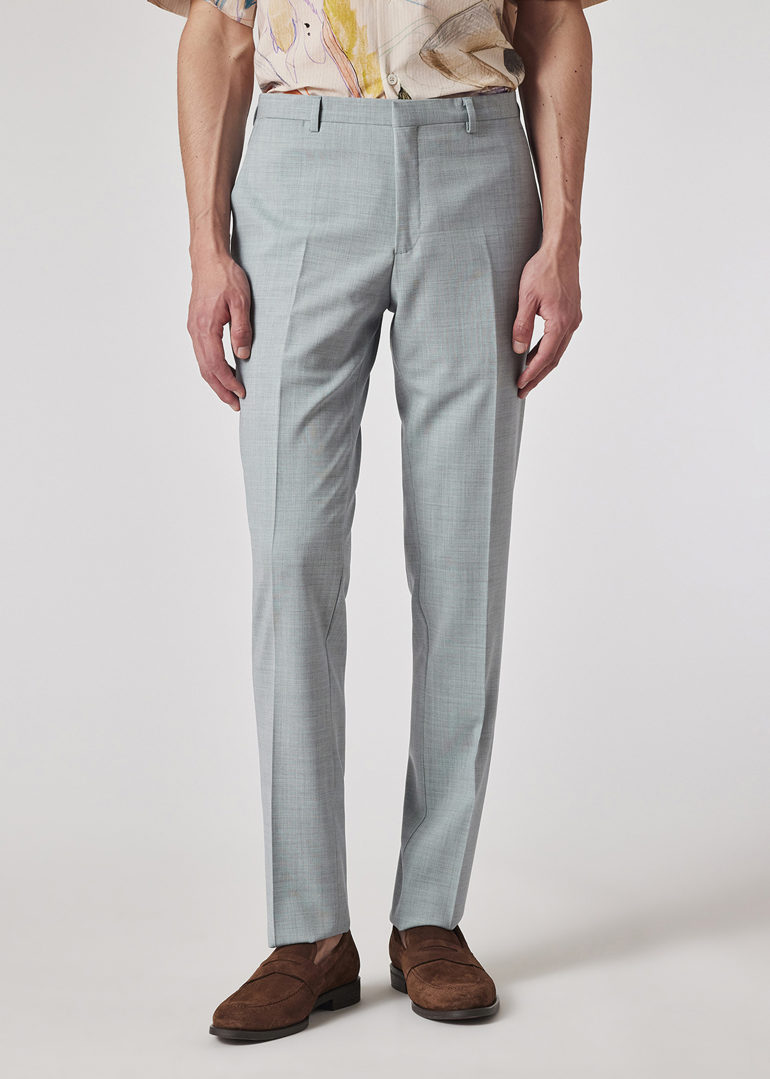 The Kensington - Light Blue Marl Overdyed Stretch-Wool Suit thumbnail 4