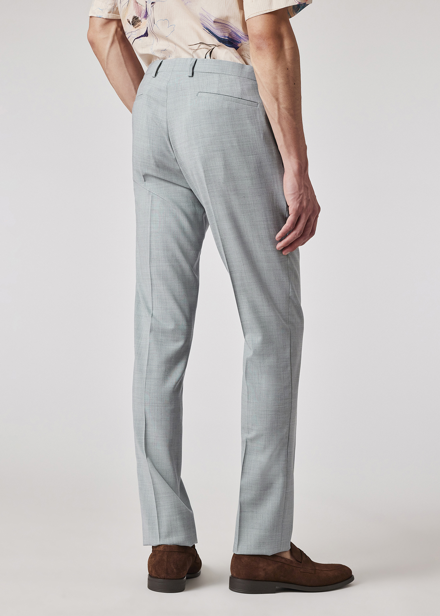The Kensington - Light Blue Marl Overdyed Stretch-Wool Suit thumbnail 5