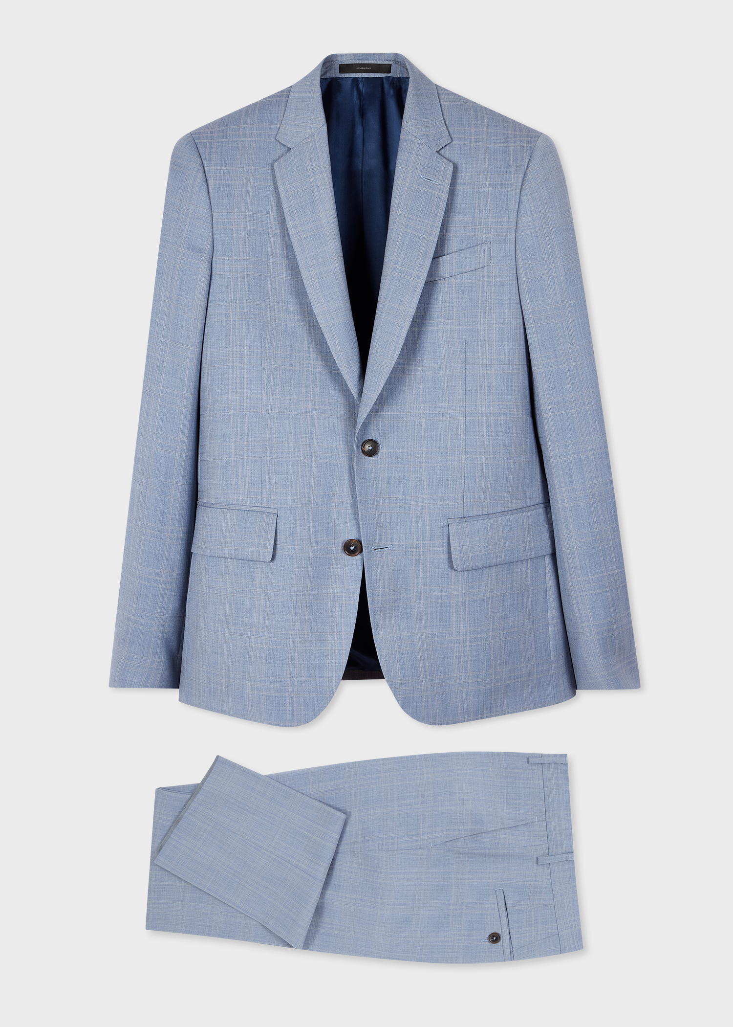 The Soho - Tailored-Fit Pale Blue Check Wool Suit thumbnail 6