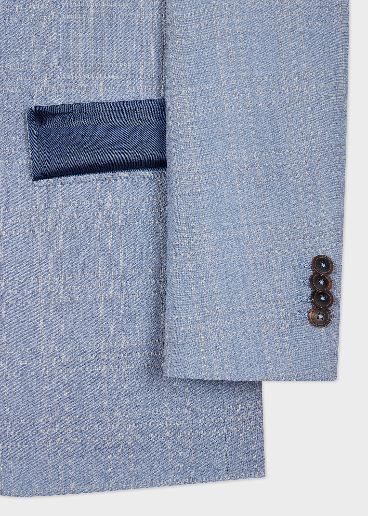 The Soho - Tailored-Fit Pale Blue Check Wool Suit thumbnail 10