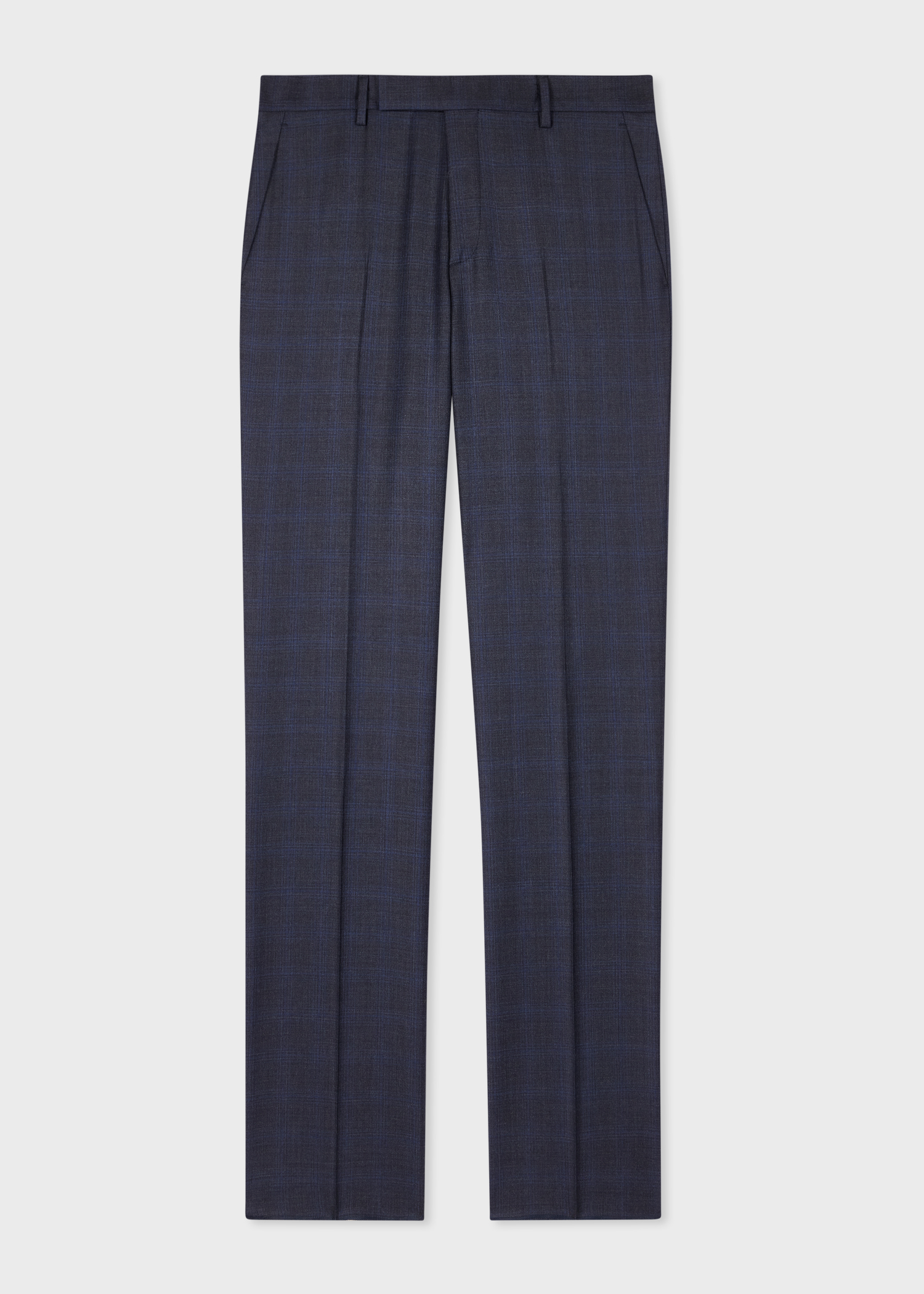 The Soho - Tailored-Fit Dark Blue Check Wool Three-Piece Suit thumbnail 8
