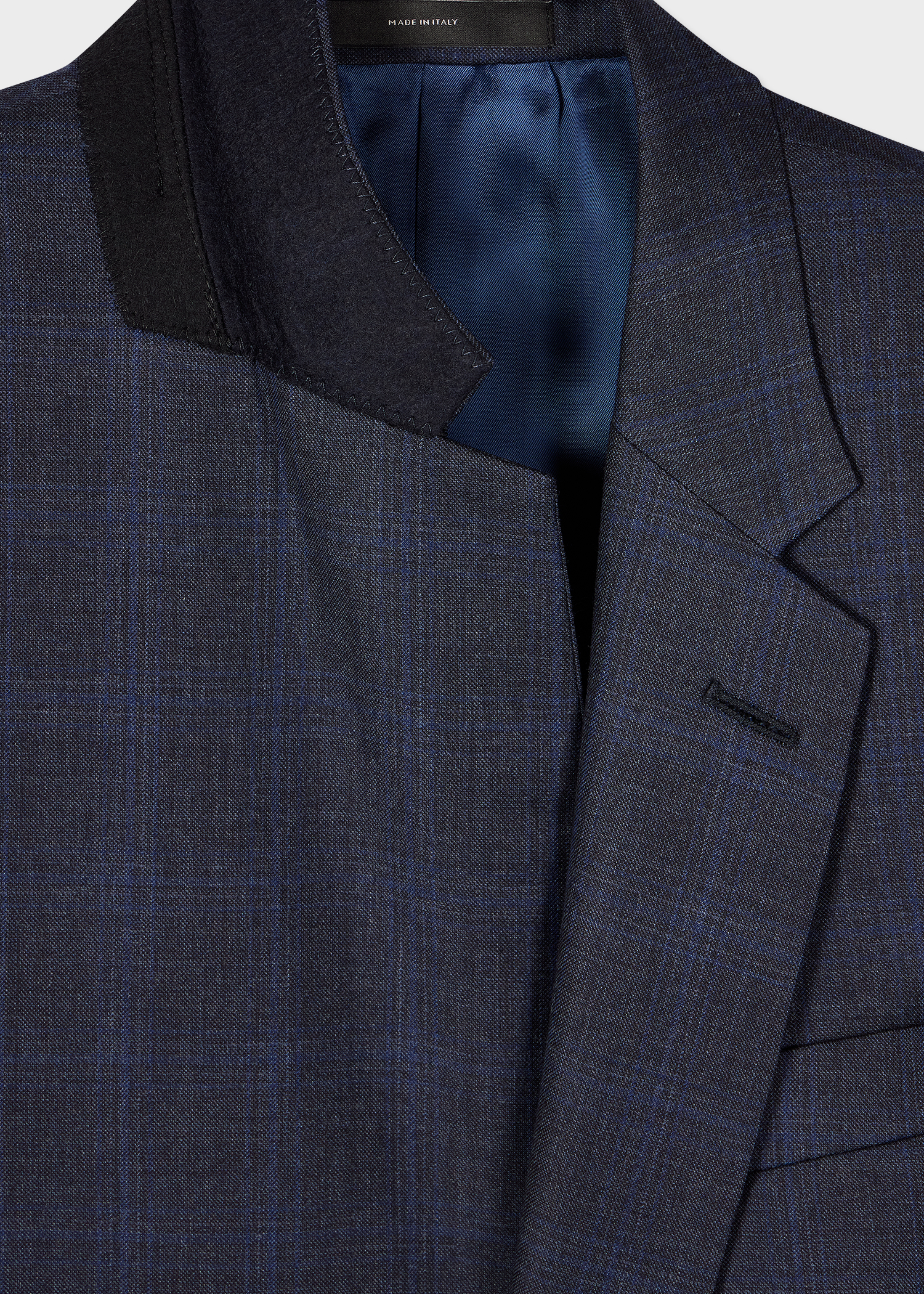 The Soho - Tailored-Fit Dark Blue Check Wool Three-Piece Suit thumbnail 10