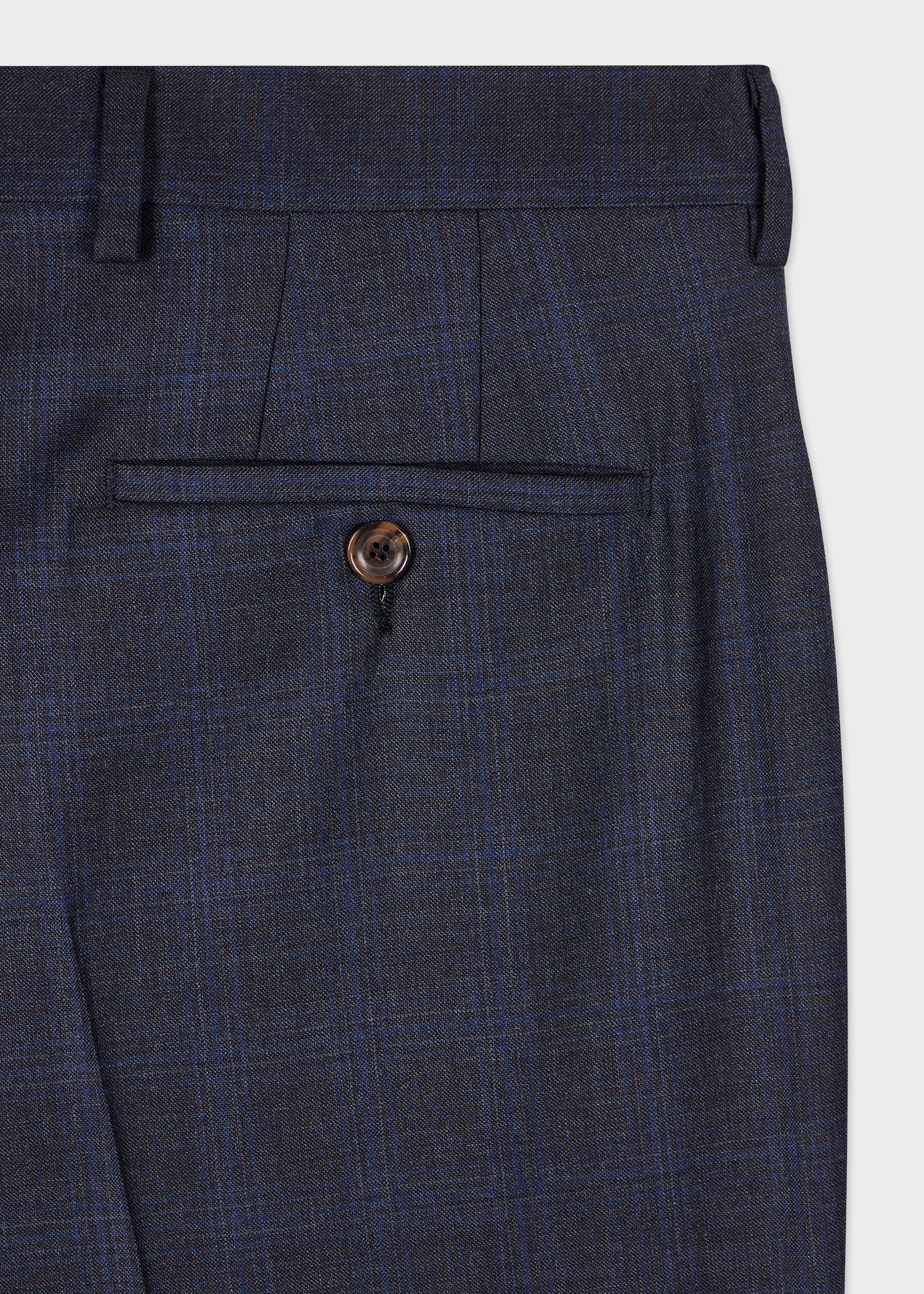 The Soho - Tailored-Fit Dark Blue Check Wool Three-Piece Suit thumbnail 12