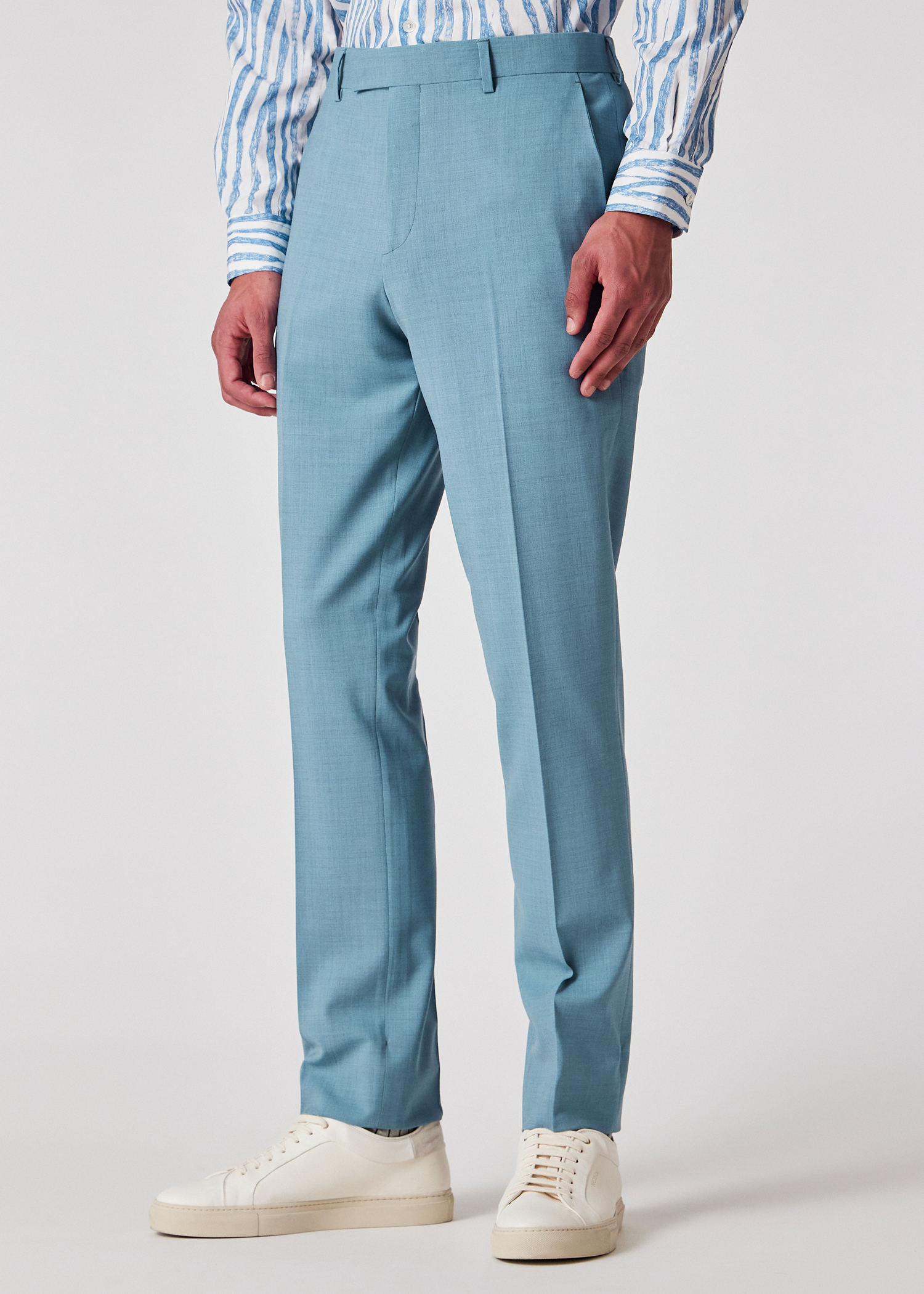 The Brierley -  Blue Marl Overdyed Stretch-Wool Suit thumbnail 4