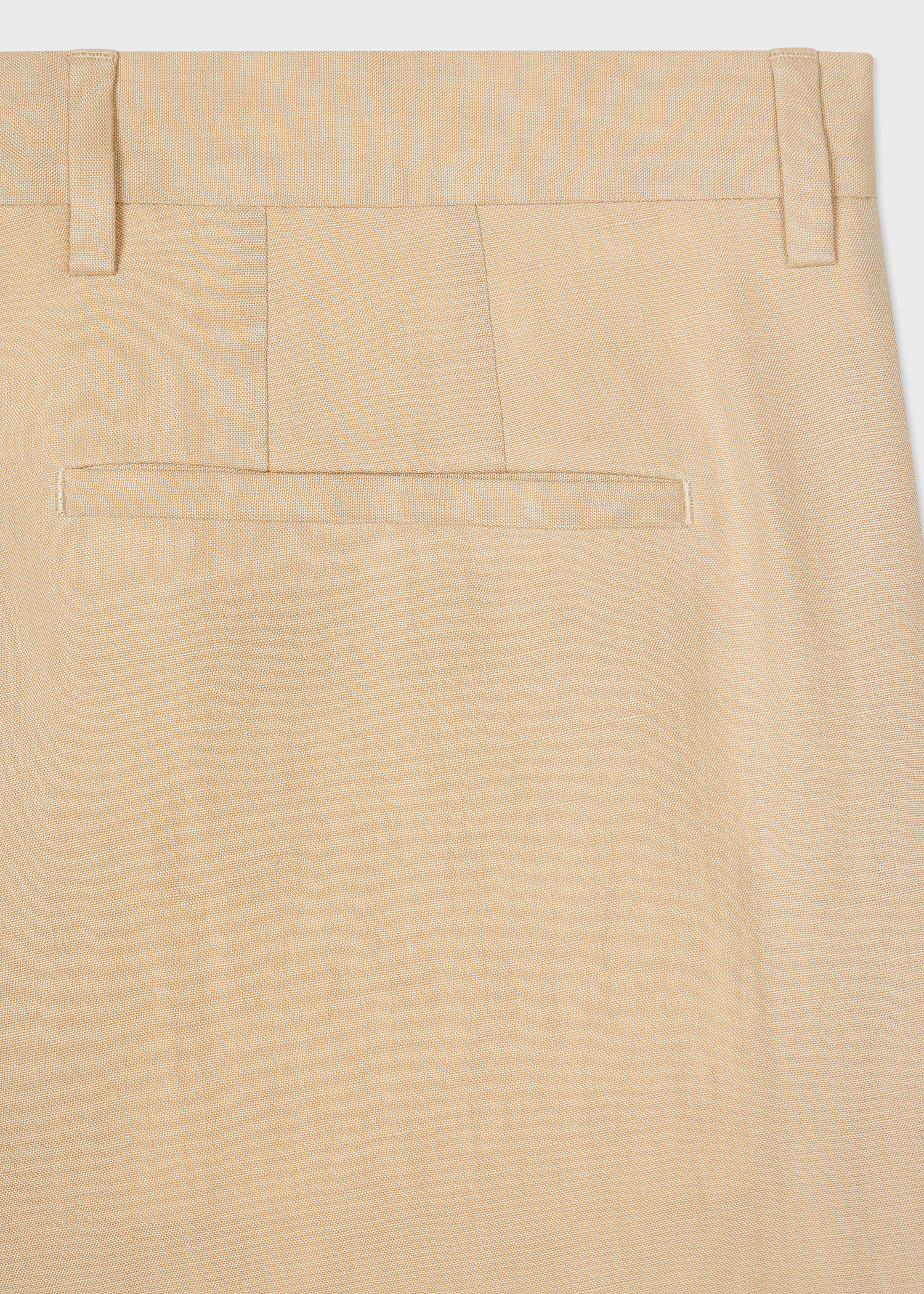 Beige Linen Tapered-Fit Trousers thumbnail 5