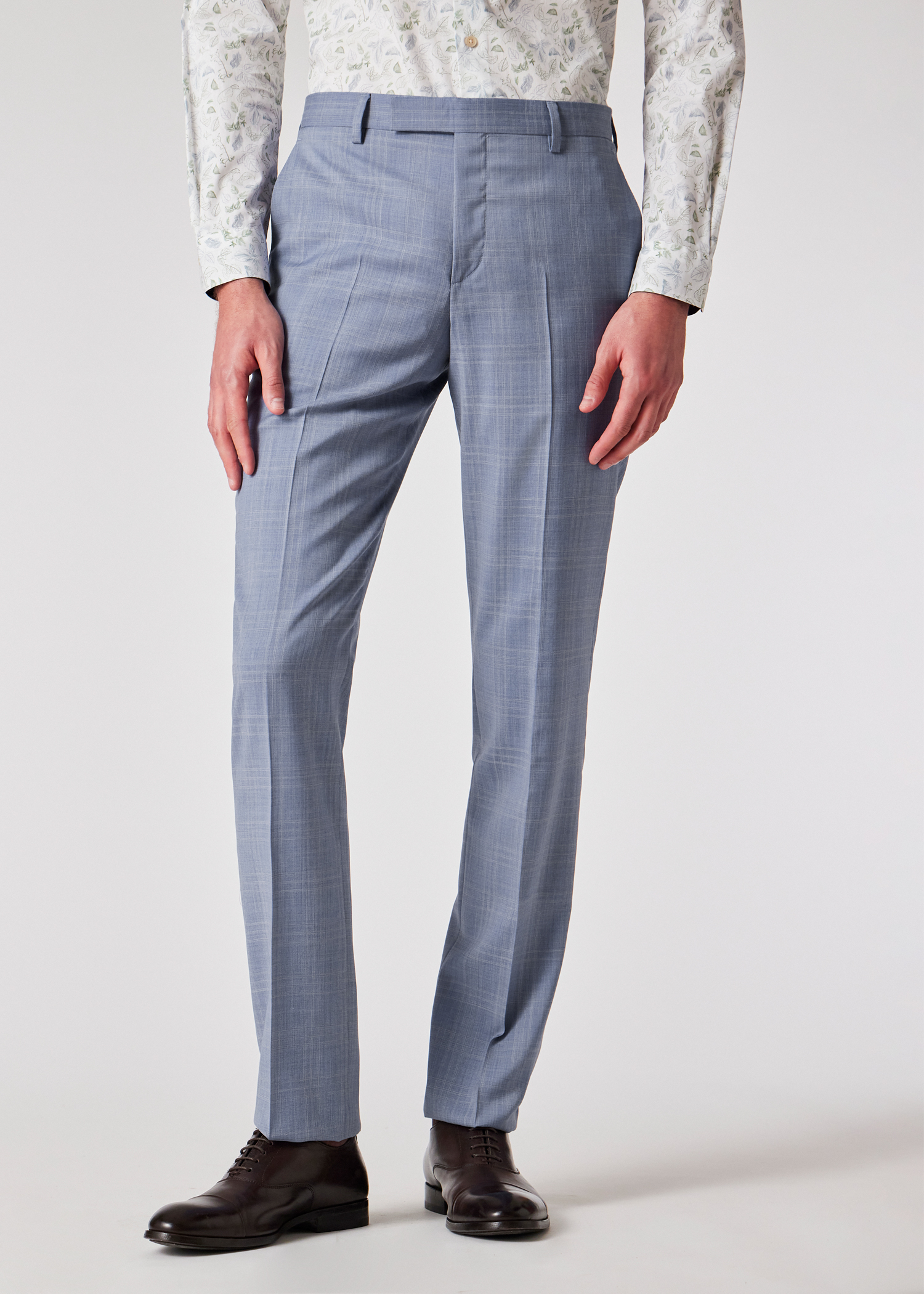 The Soho - Tailored-Fit Pale Blue Check Wool Suit thumbnail 4