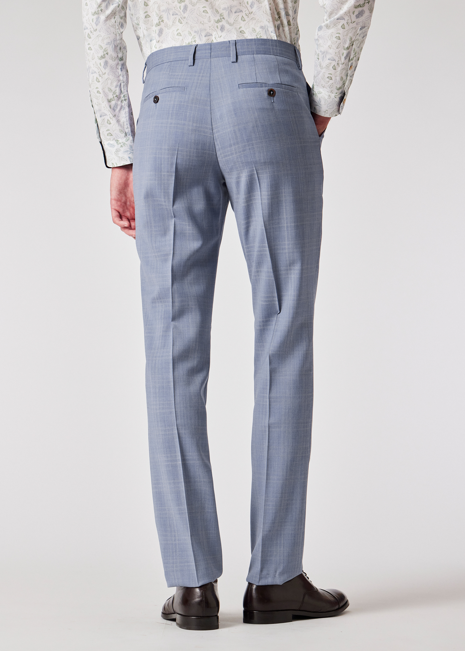 The Soho - Tailored-Fit Pale Blue Check Wool Suit thumbnail 5