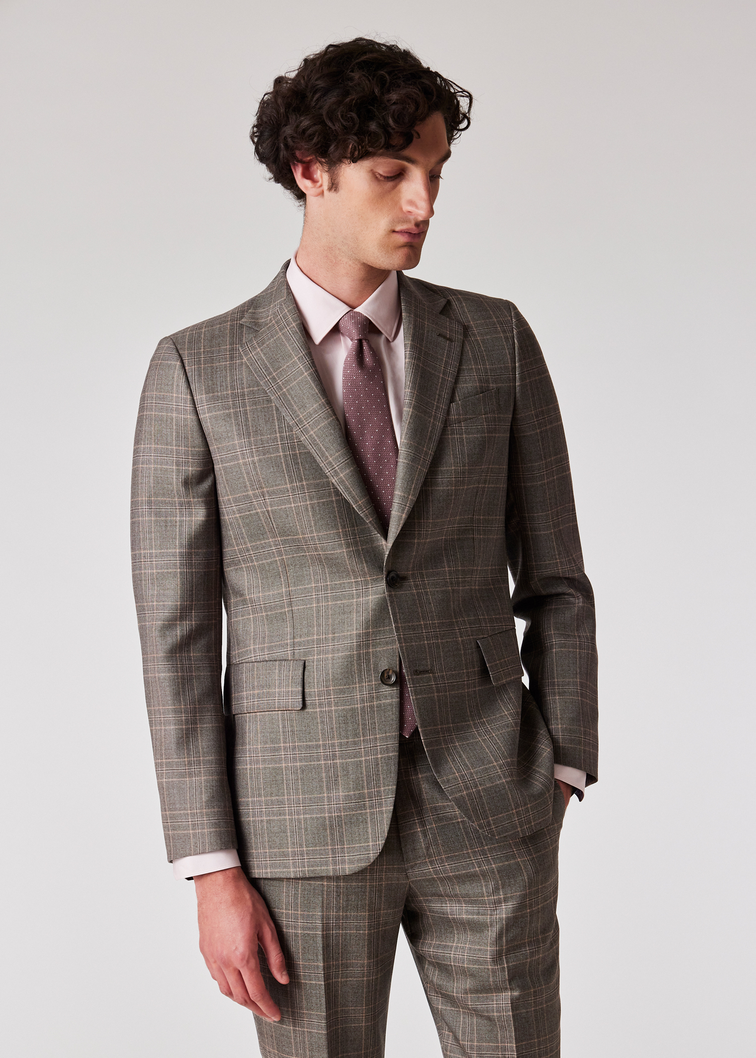 The Brierley - Light Brown Check Wool Suit thumbnail 2