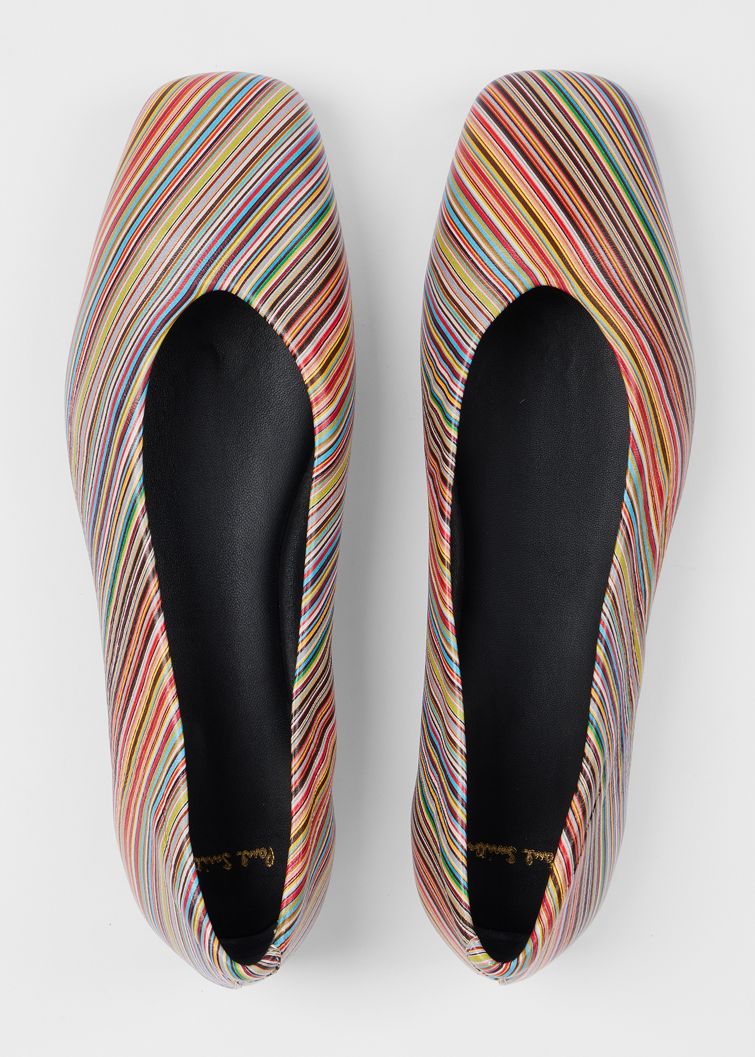 Ballerines Paul Smith Noires En Cuir - Point Backstitch, Neuf Avec Emballage