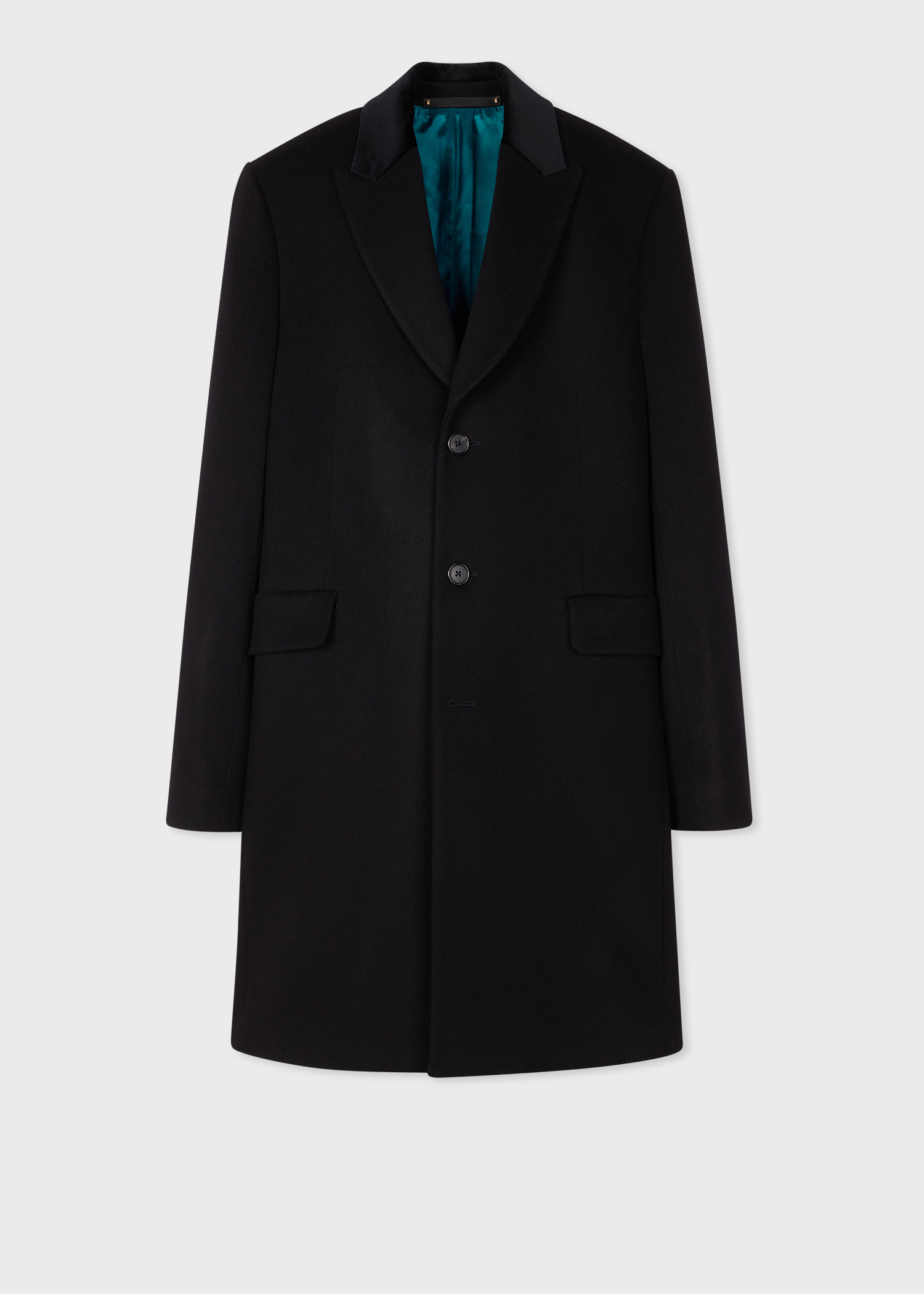Men's Navy Wool-Cashmere Epsom Coat