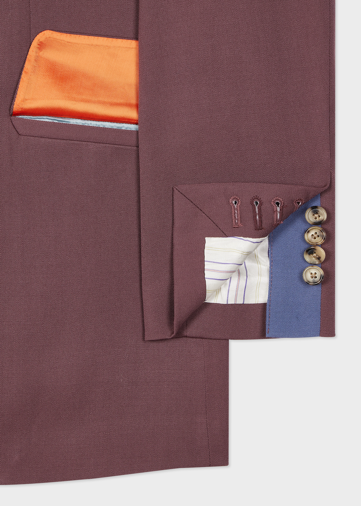 Tailored-Fit Mauve Wool Gabardine Blazer thumbnail 7