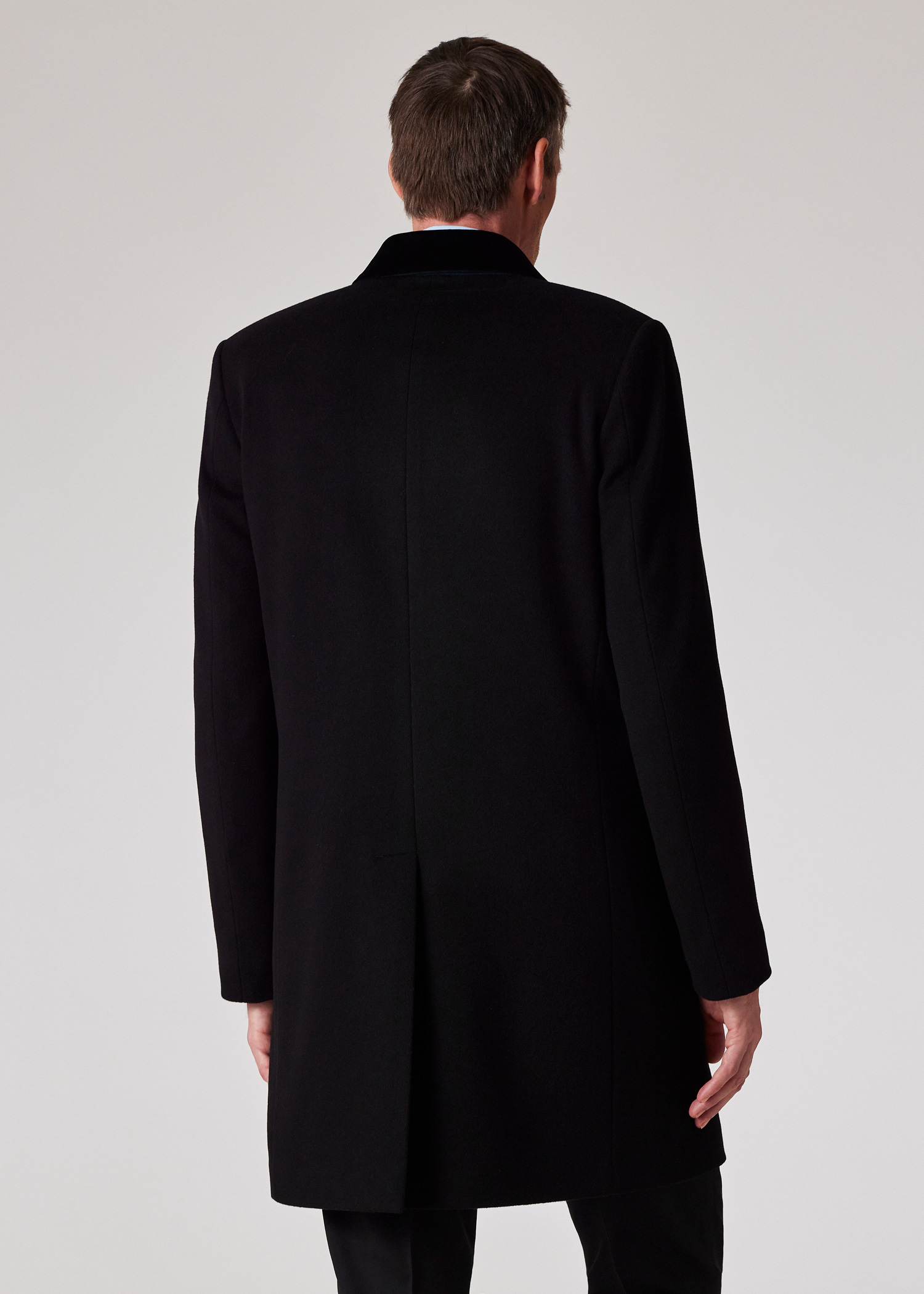 ジャケット・アウター Paul Smith Wool Cashmere Long Coat Men's Black Wool-Cashmere Epsom Coat