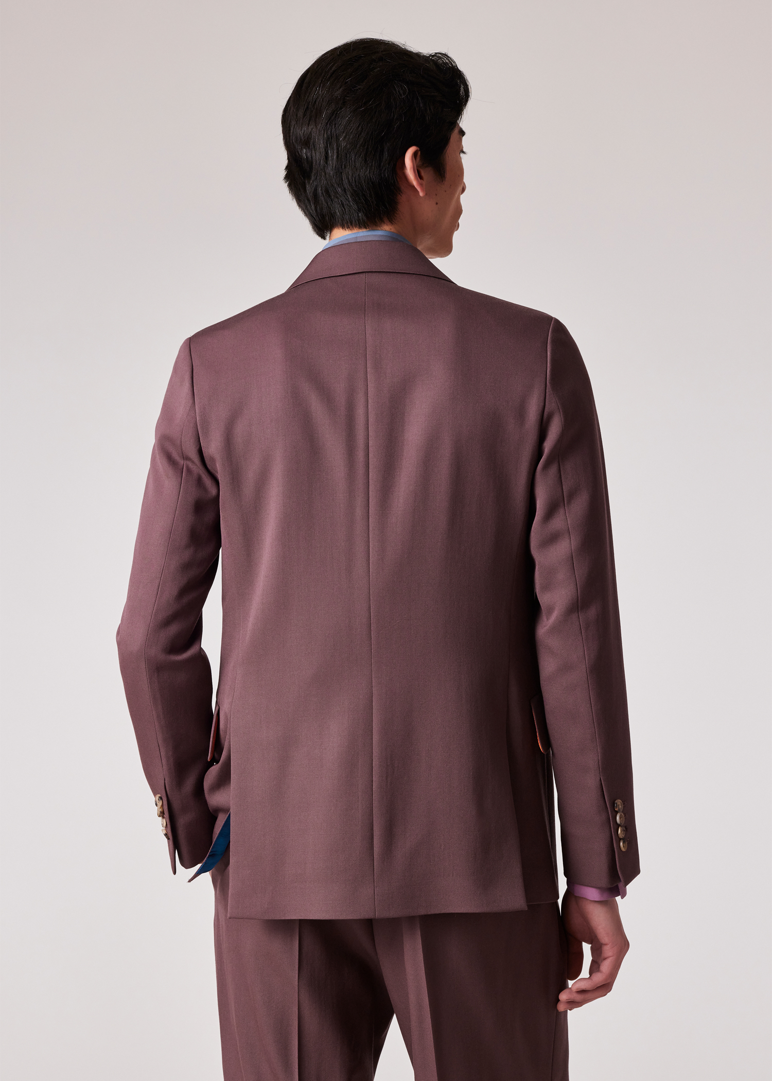Tailored-Fit Mauve Wool Gabardine Blazer thumbnail 3