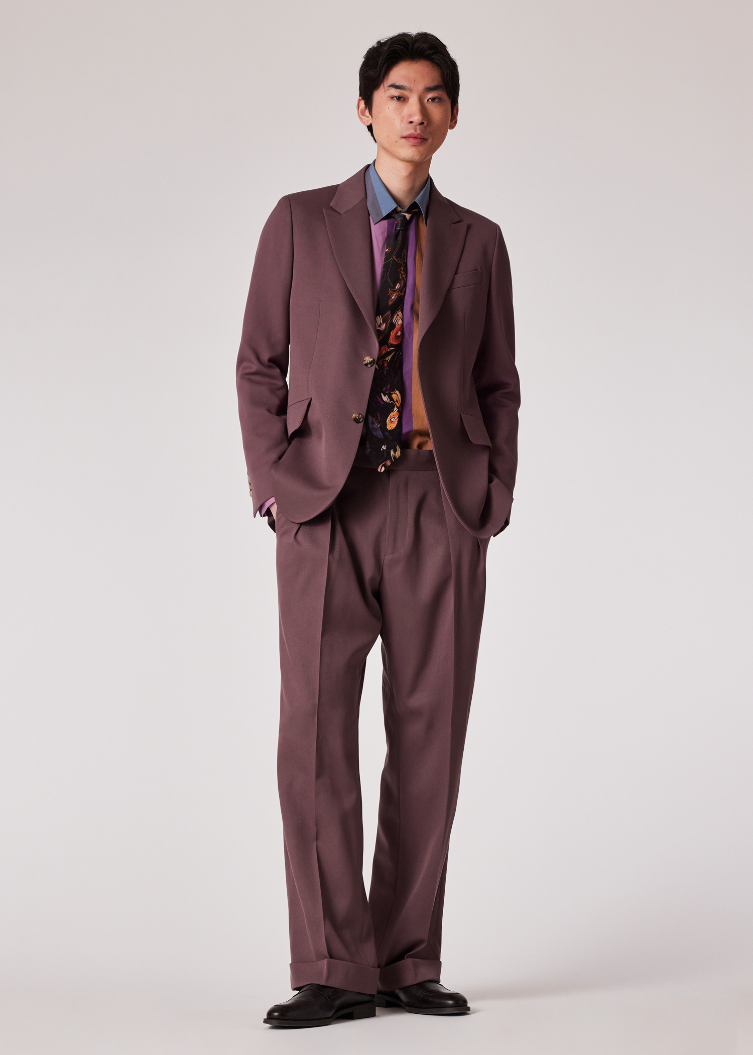Tailored-Fit Mauve Wool Gabardine Blazer thumbnail 2