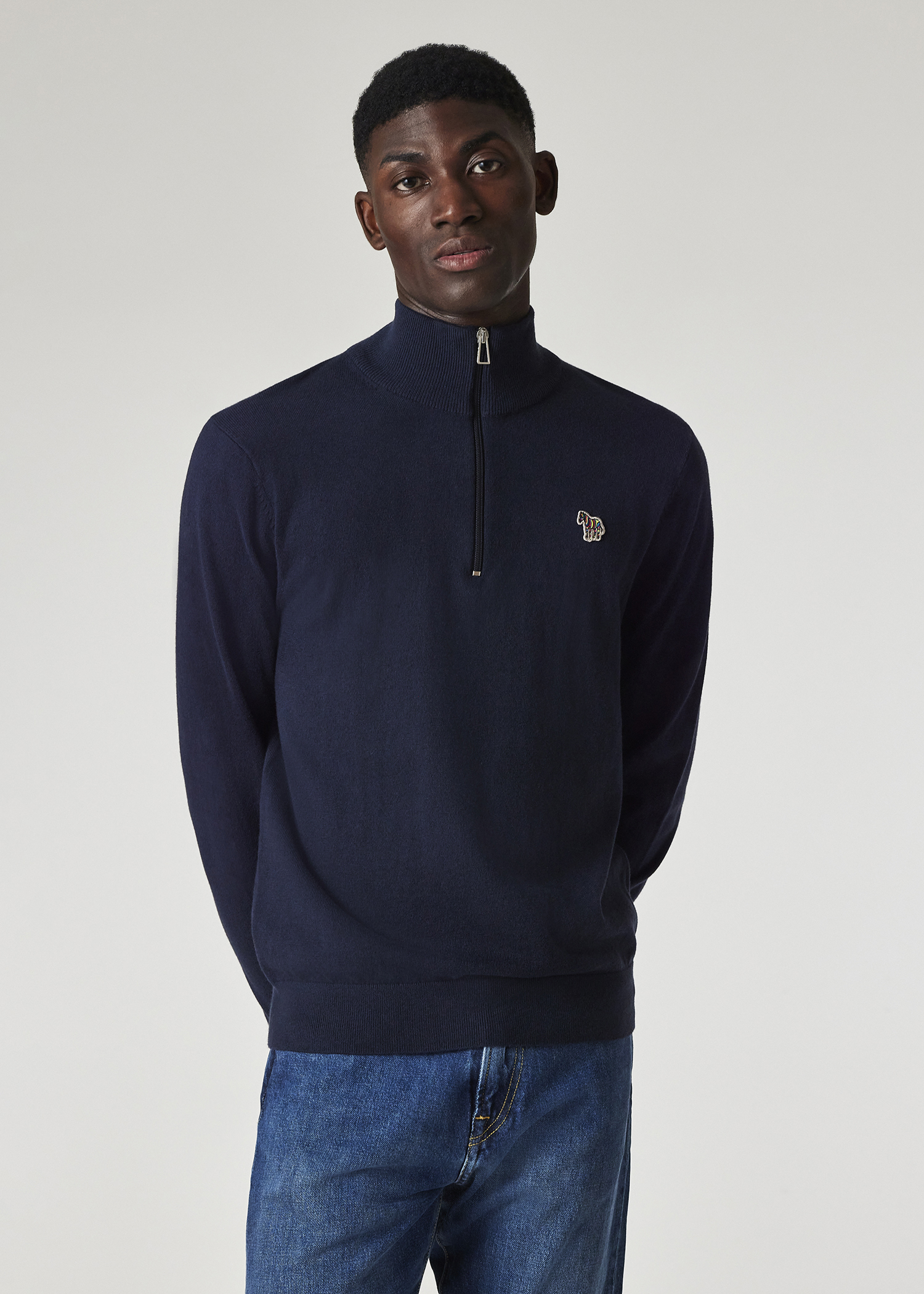 PS Paul Smith Navy Cotton-Mohair Floral Sweater | King's Cross