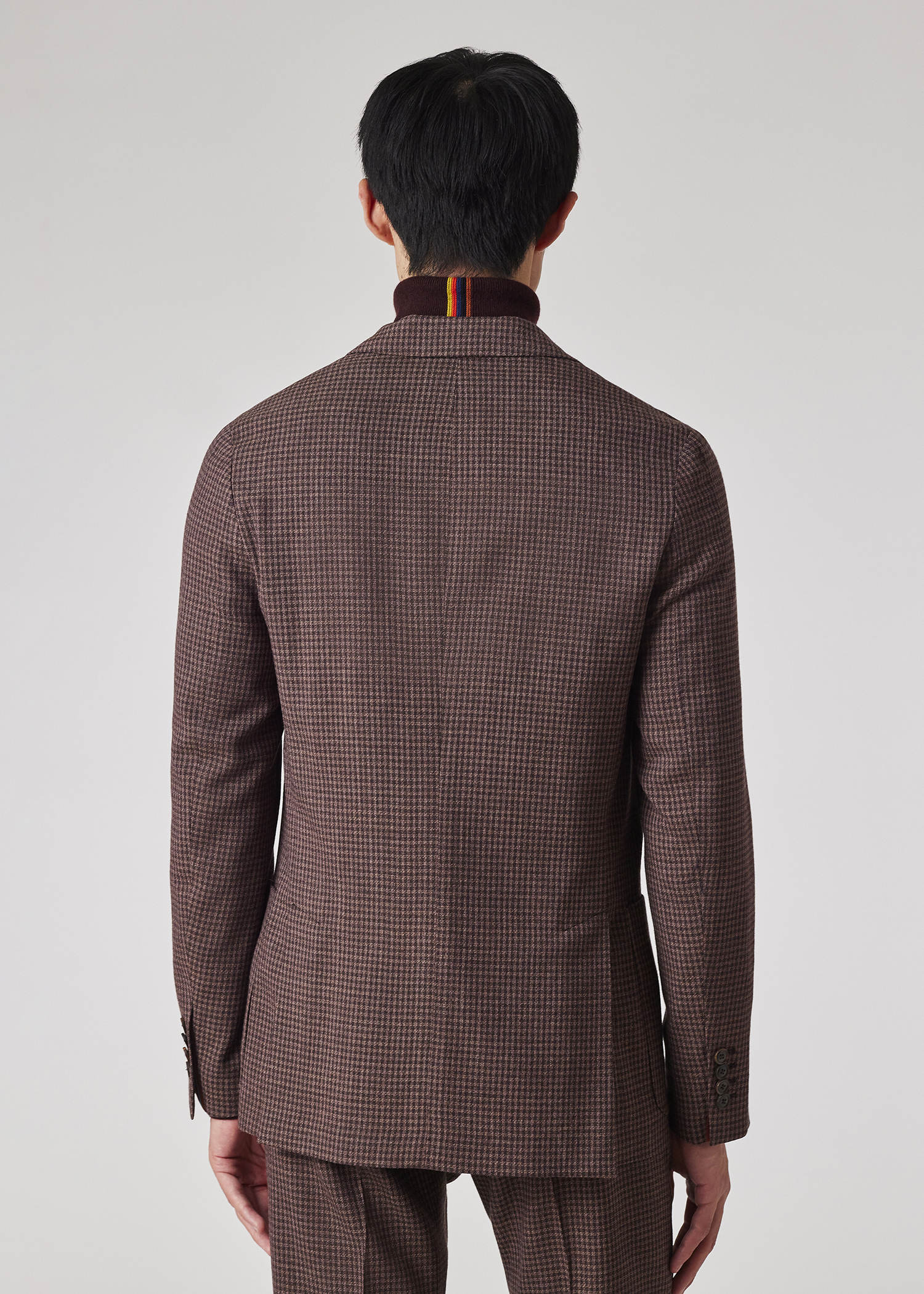 Brown Stretch-Wool Gingham Check Blazer thumbnail 2
