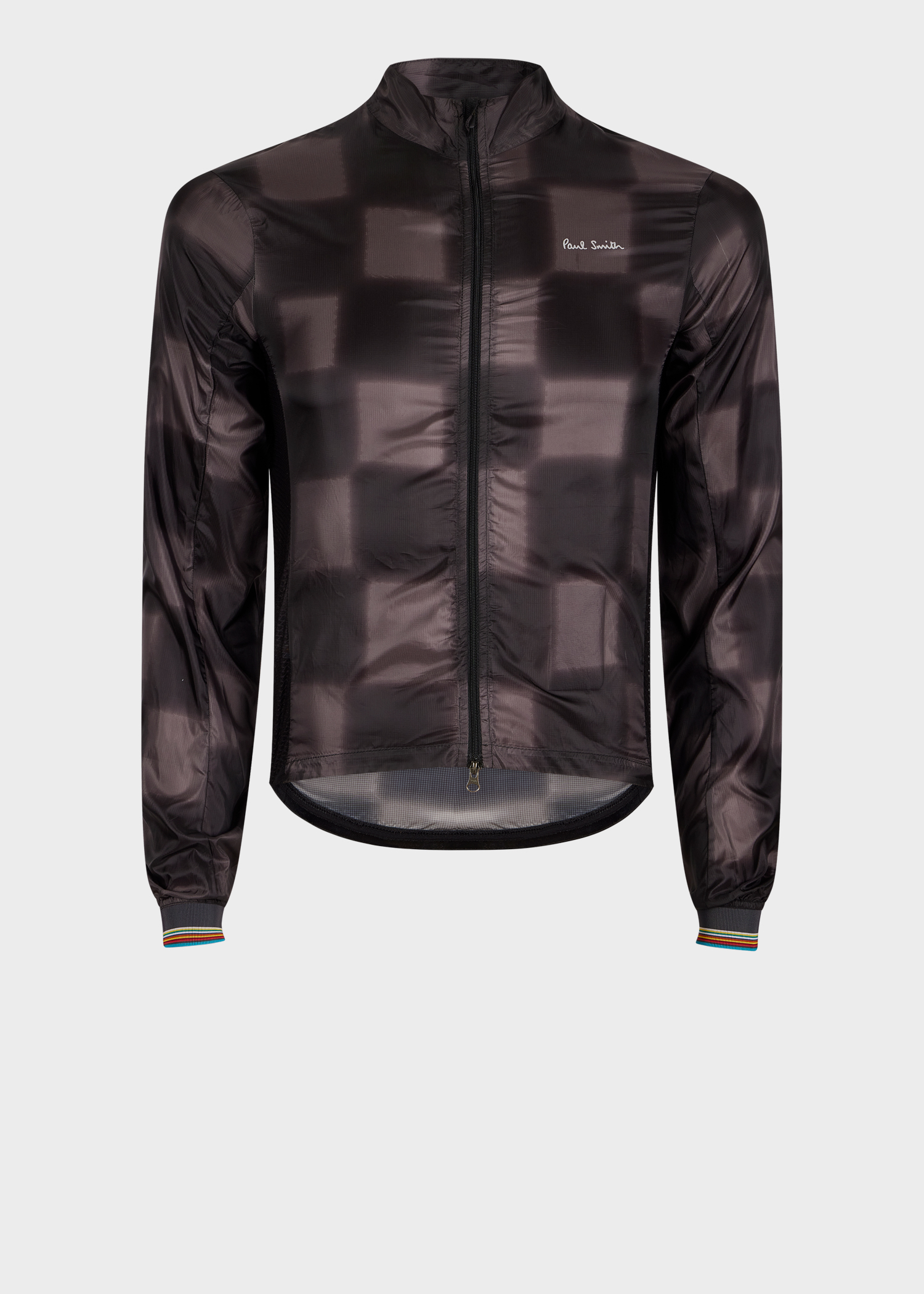 Black Checkerboard Packable Cycling Wind Jacket thumbnail 5
