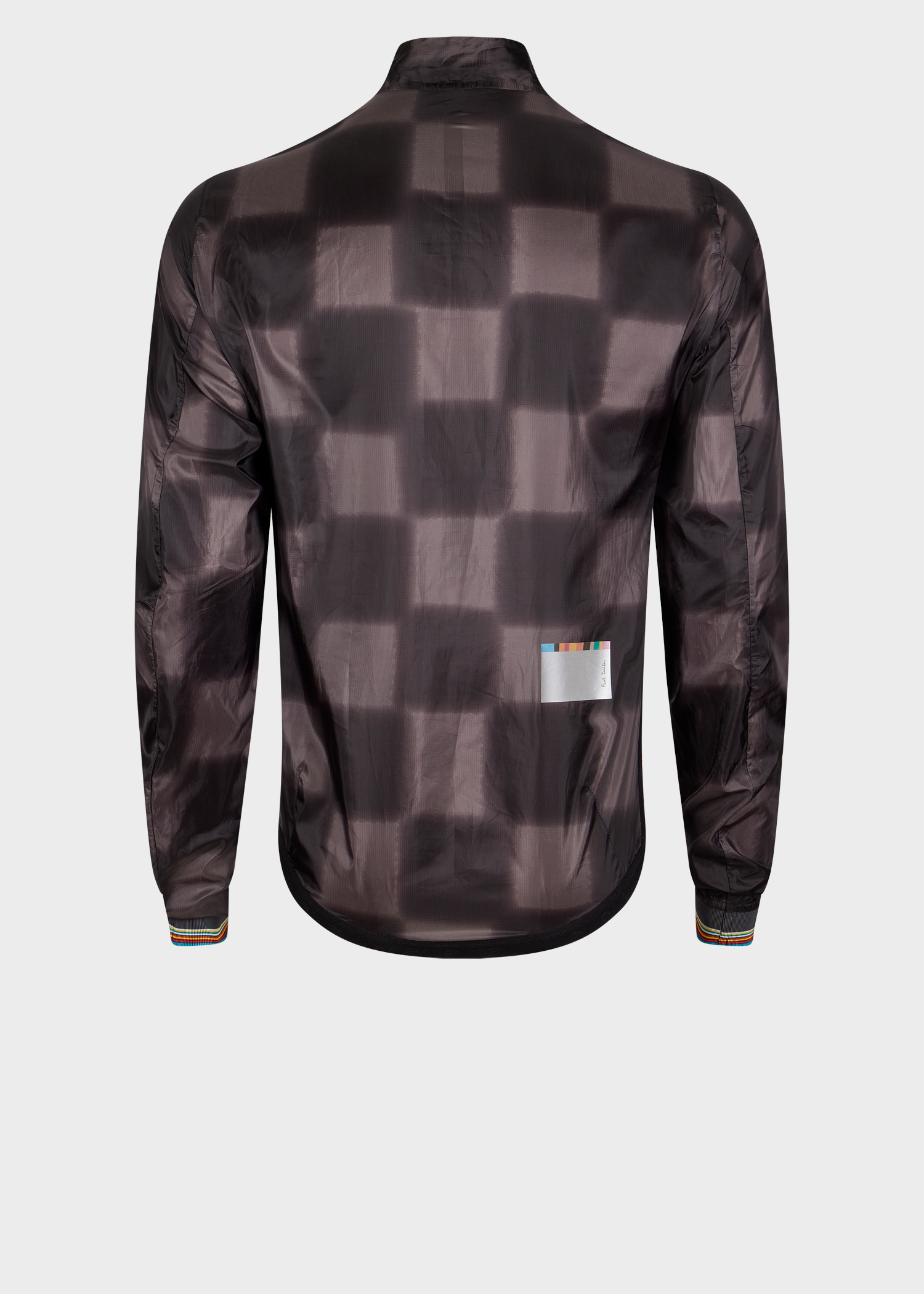 Black Checkerboard Packable Cycling Wind Jacket thumbnail 7