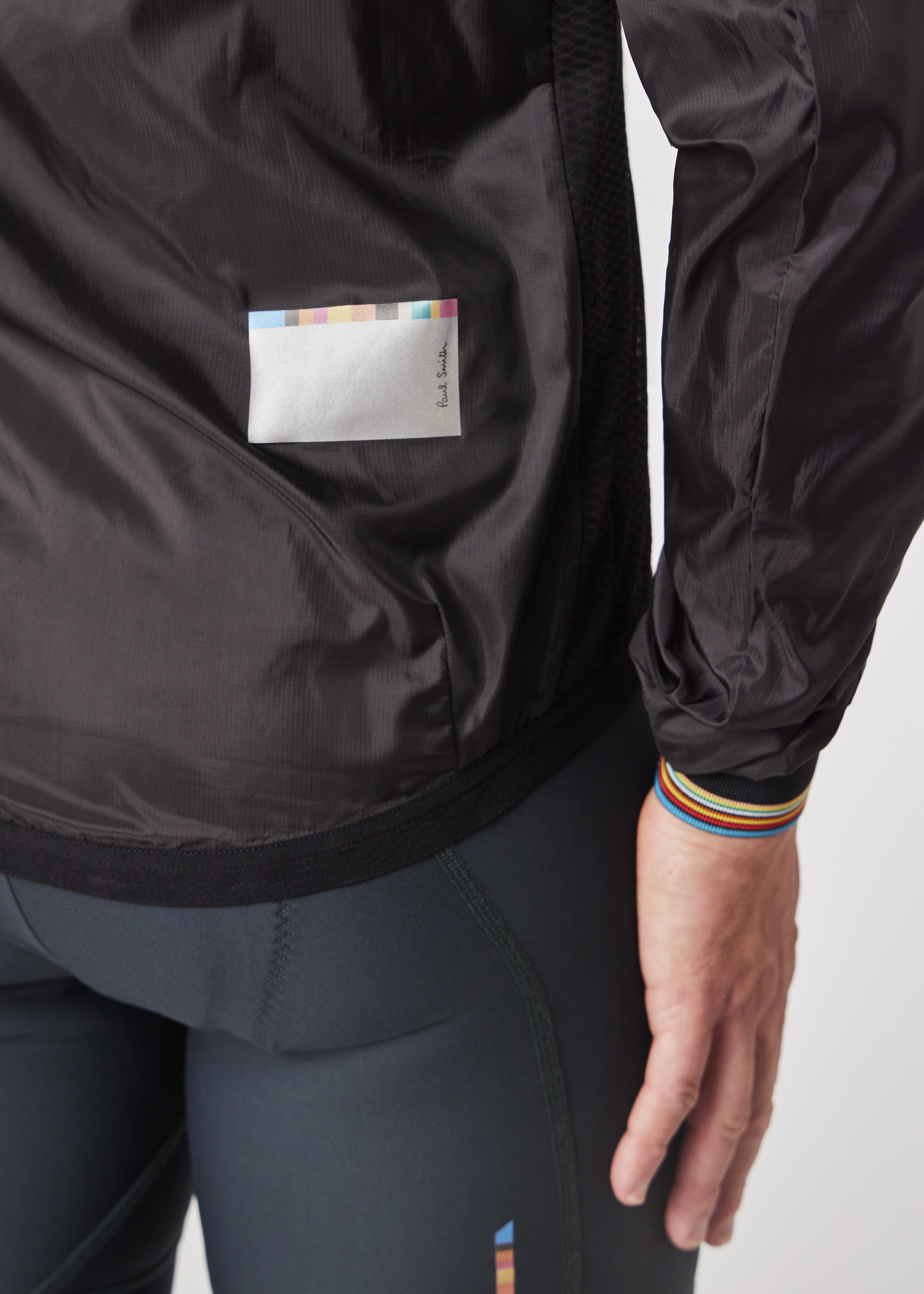 Black Packable Cycling Wind Jacket thumbnail 4