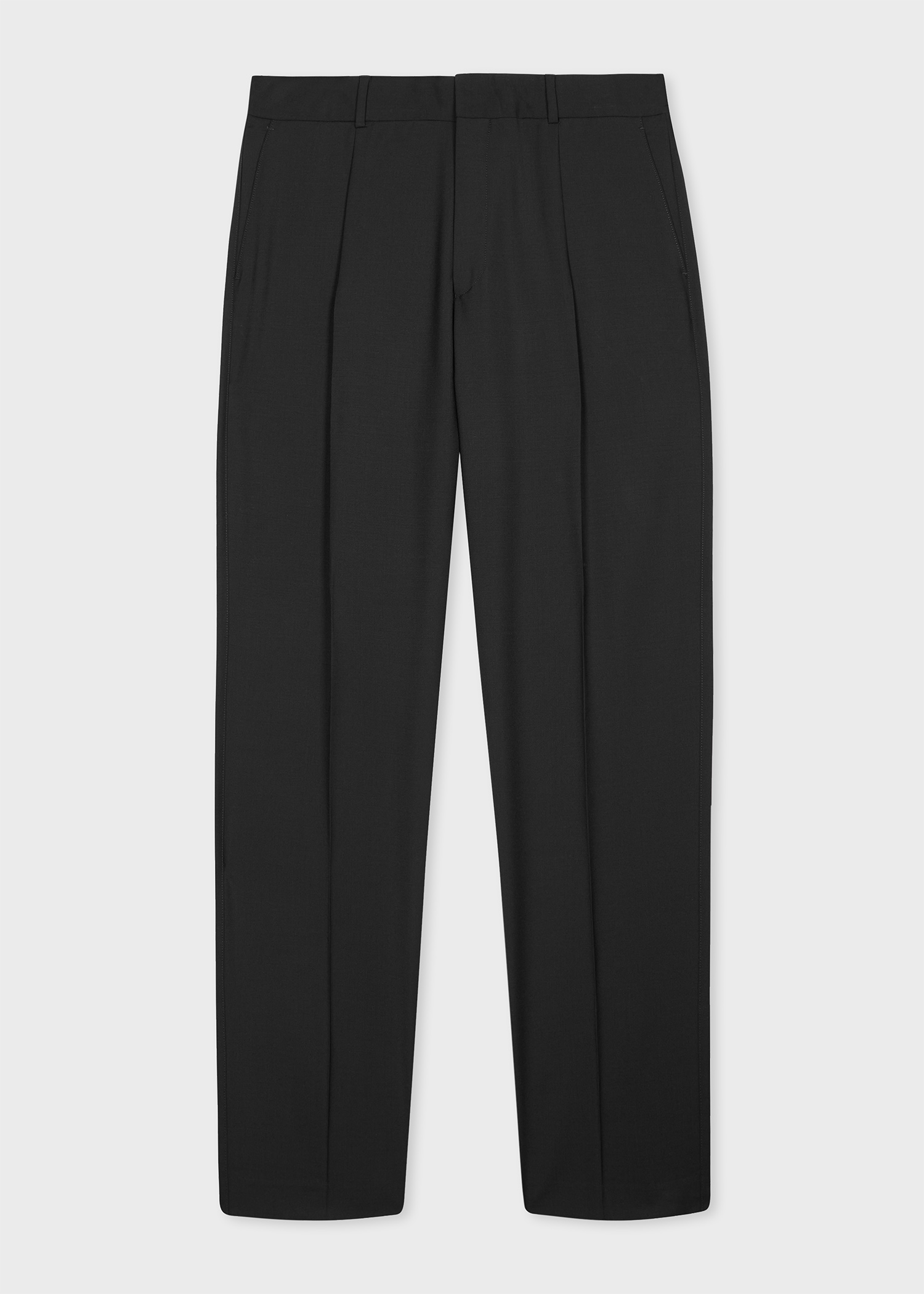 Black Wool-Mohair Pleated Trousers thumbnail 4