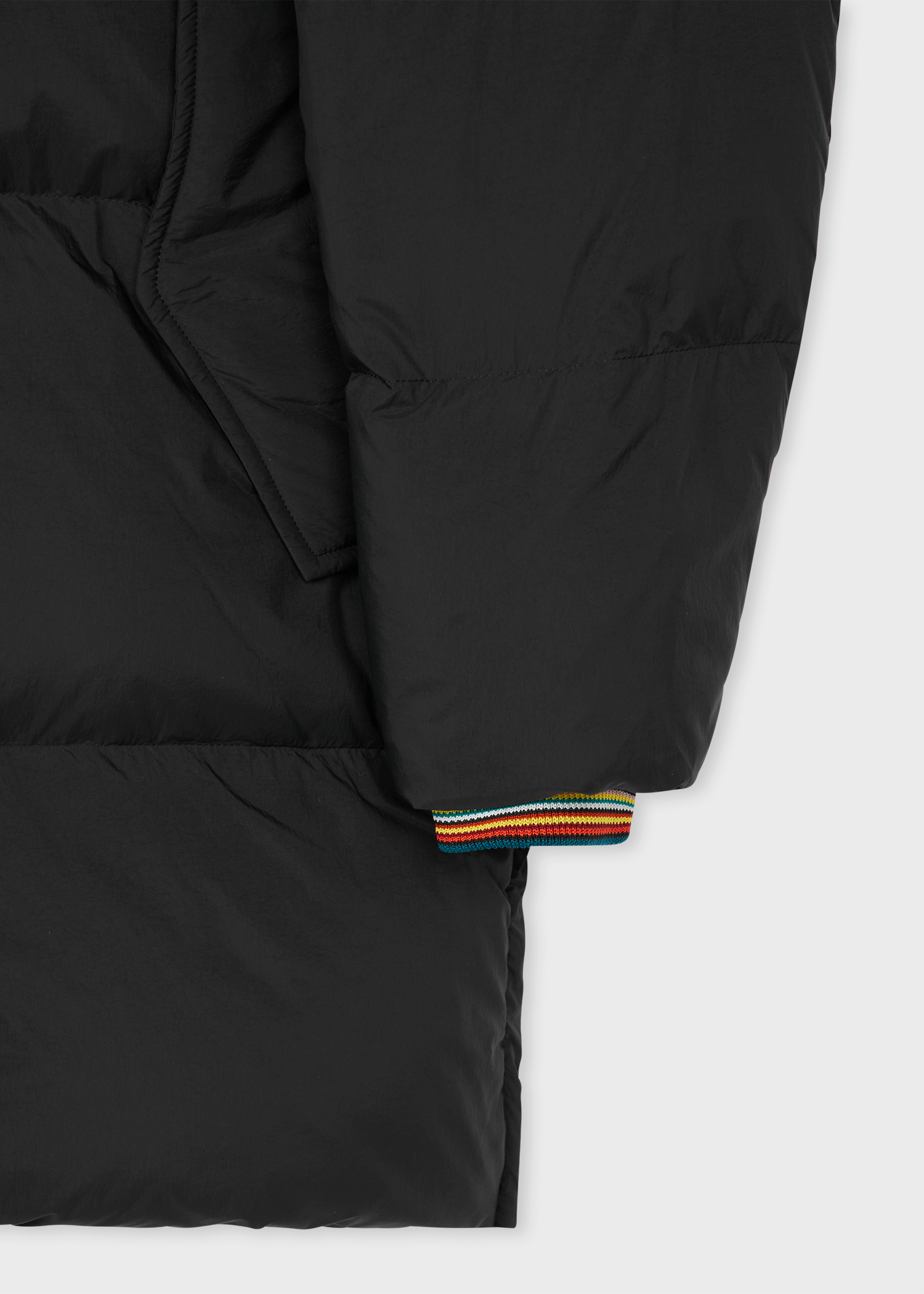 Men's Black Water Repellent Mid-Length Down Coat