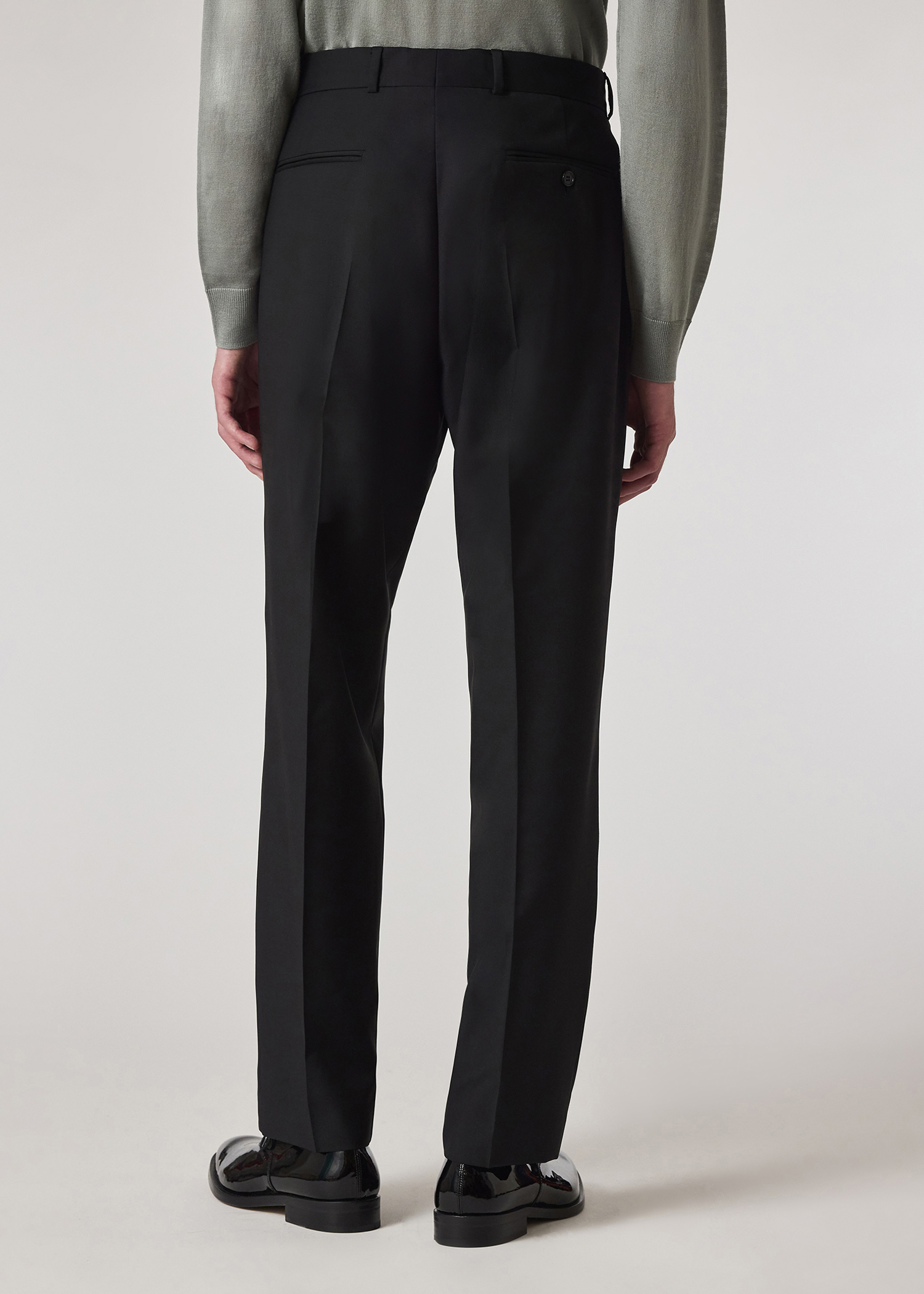Black Wool-Mohair Pleated Trousers thumbnail 3