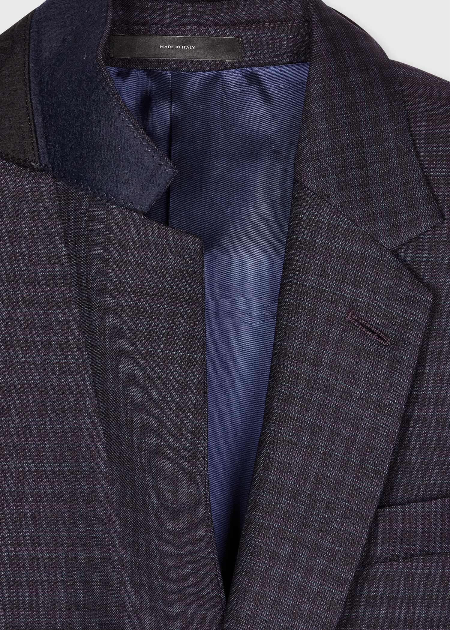 The Soho - Tailored-Fit Dark Purple Check Stretch-Wool Suit thumbnail 7