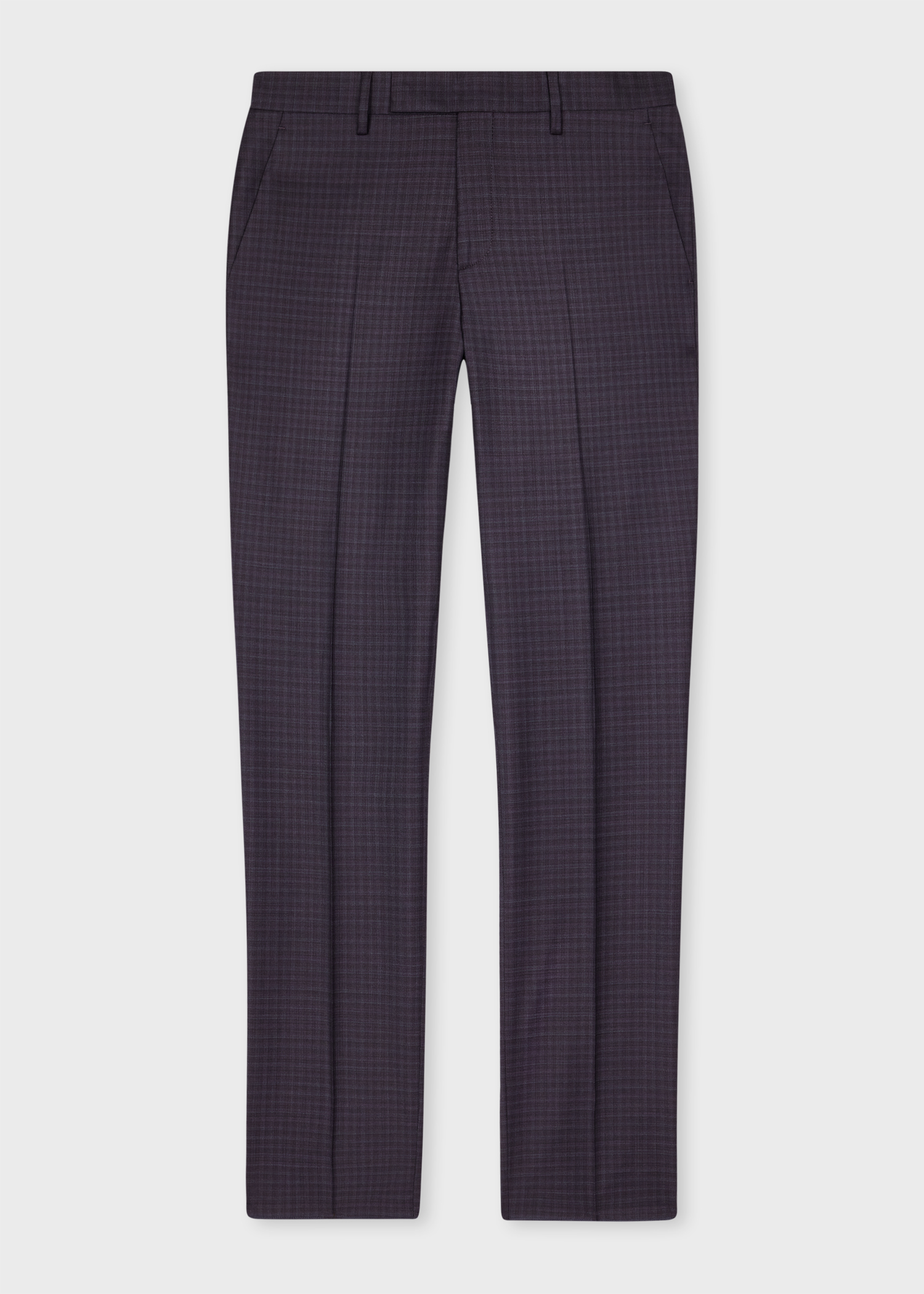 The Soho - Tailored-Fit Dark Purple Check Stretch-Wool Suit thumbnail 10