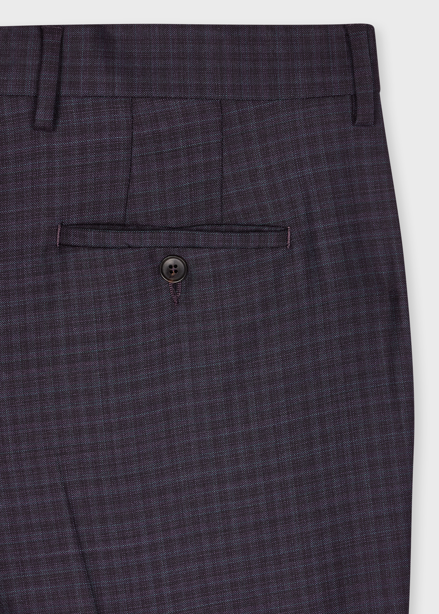 The Soho - Tailored-Fit Dark Purple Check Stretch-Wool Suit thumbnail 11