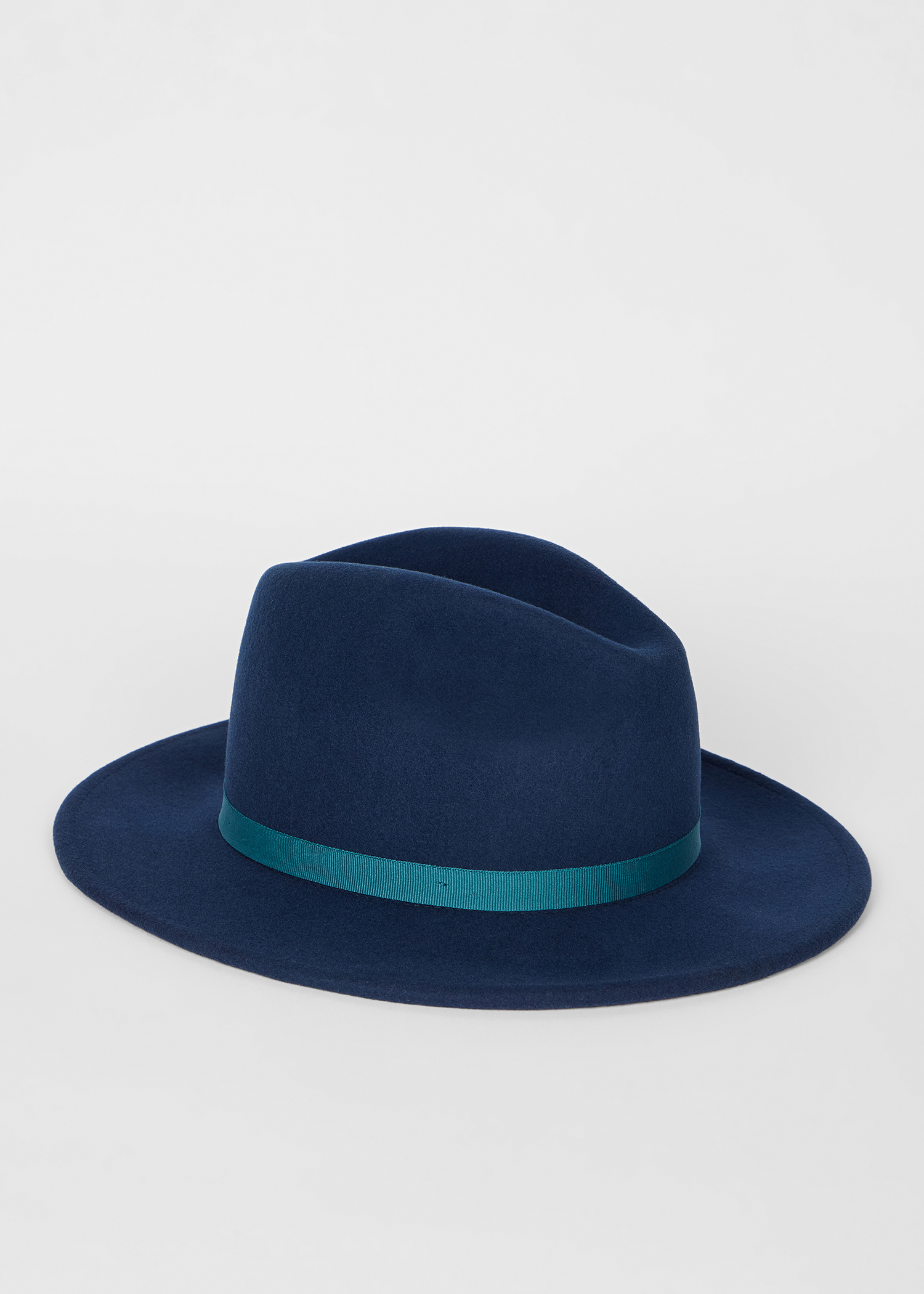 Paul Smith Vintage Wool Felt Fedora Hat • Navy Blue Ribbon Trim • Classic Preppy Blue Vintage Style 1930 main image 3