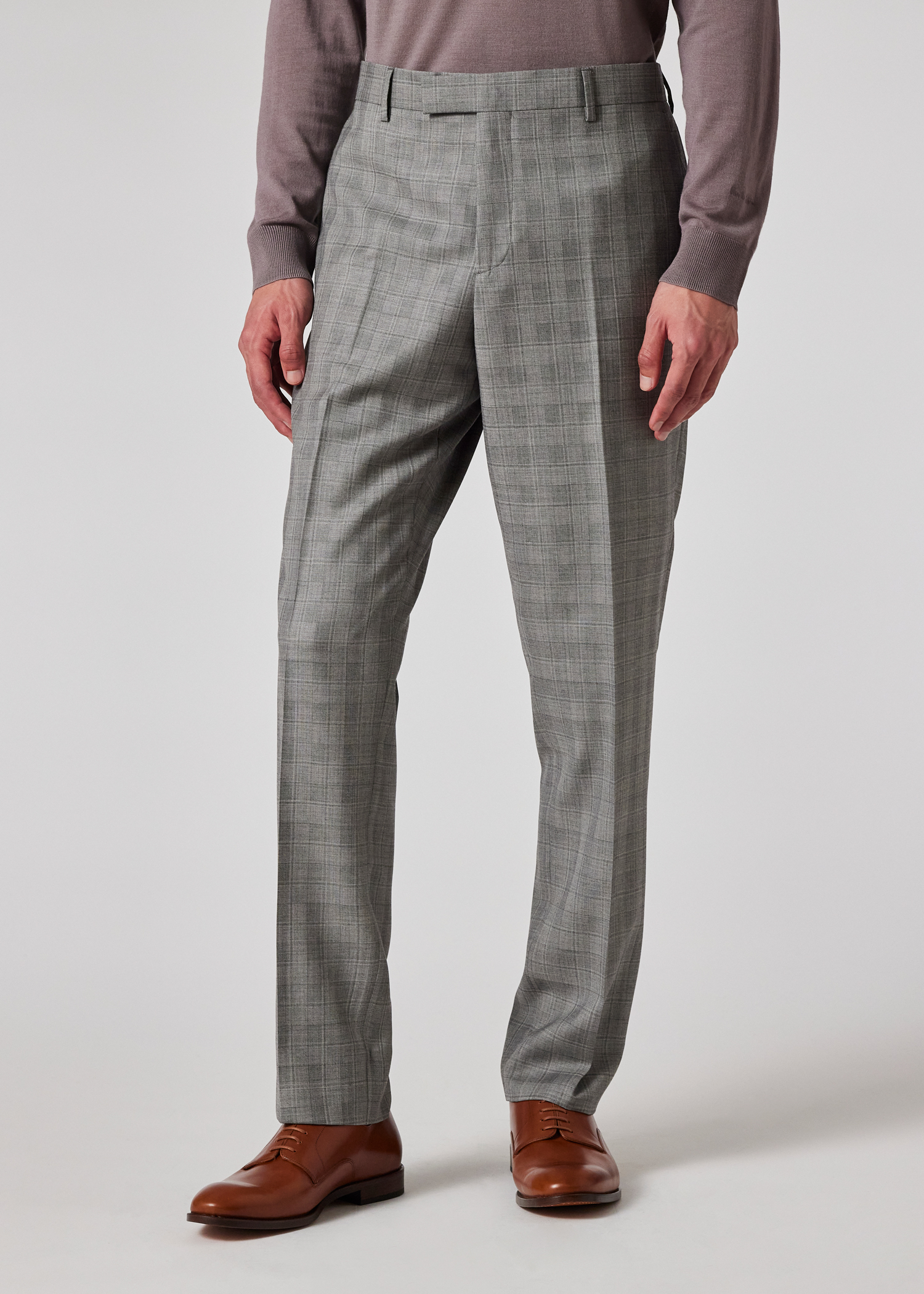 The Brierley - Light Grey Check Wool Suit thumbnail 4