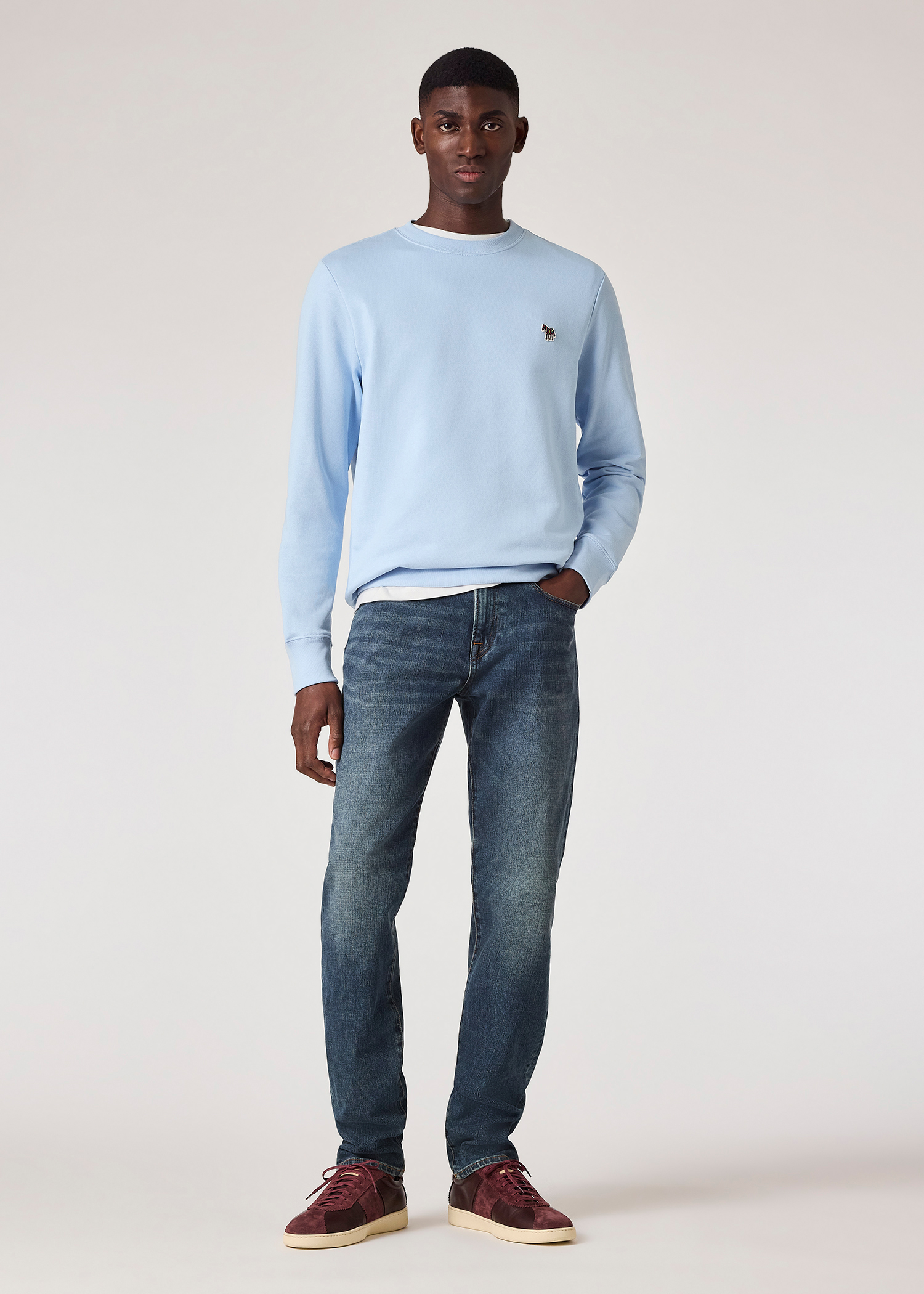 Pull Paul Smith Homme Bleu Marine Motif Zèbre Logo - Taille L